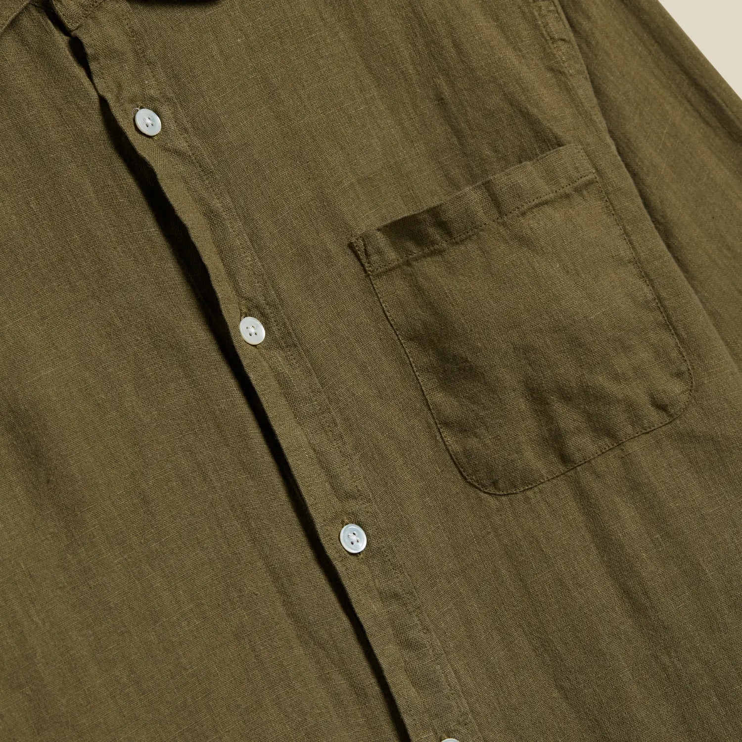 Chemise Lin Olive - Portuguese Flannel - détail 4