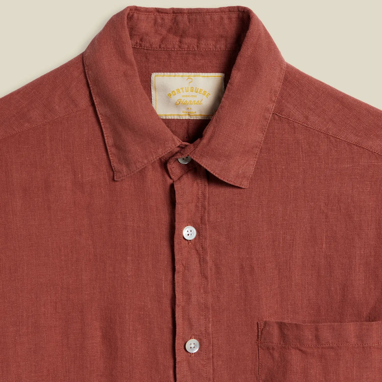 Chemise Lin Terracota - Portuguese Flannel - détail 2