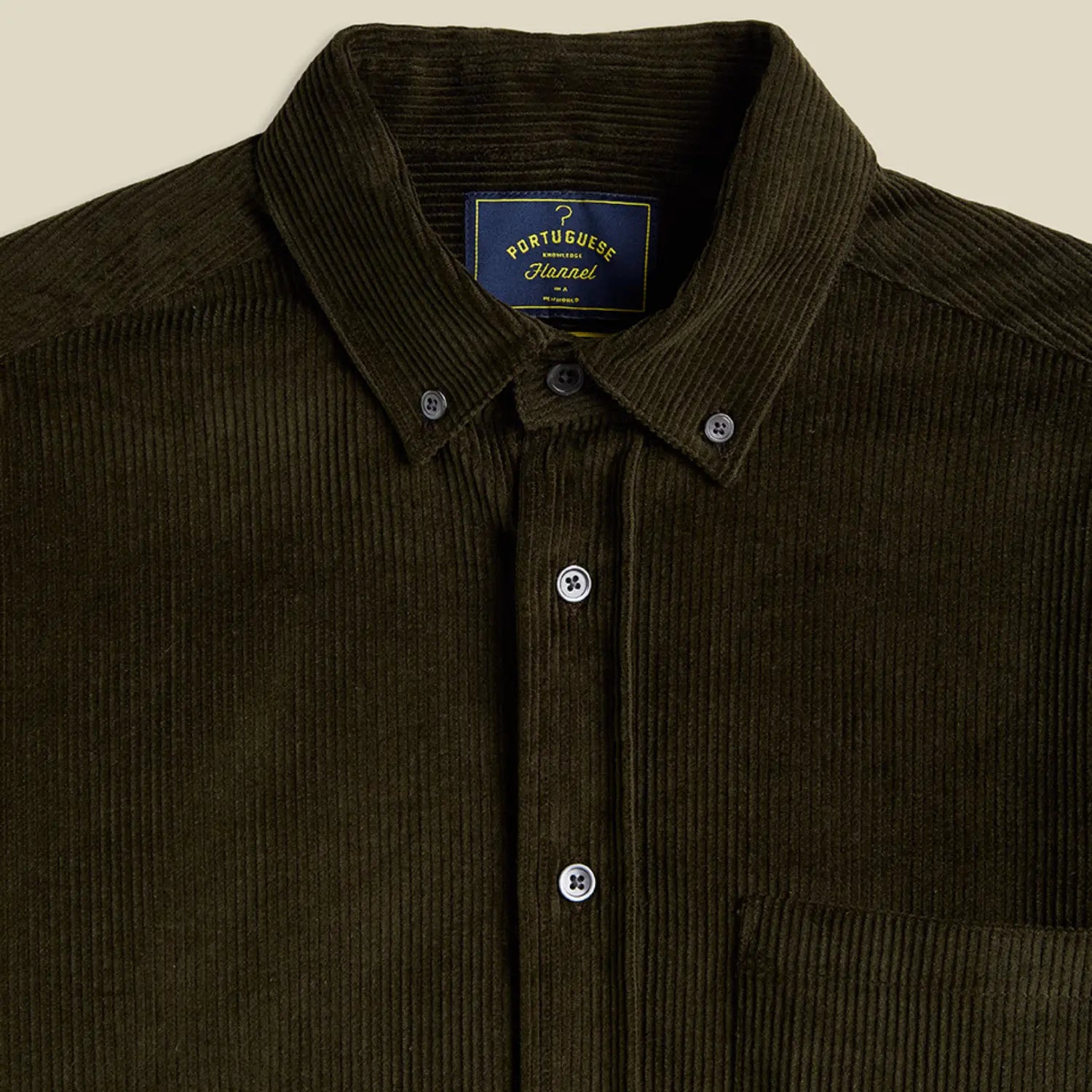 Chemise Lobo Olive - Portuguese Flannel - détail 2