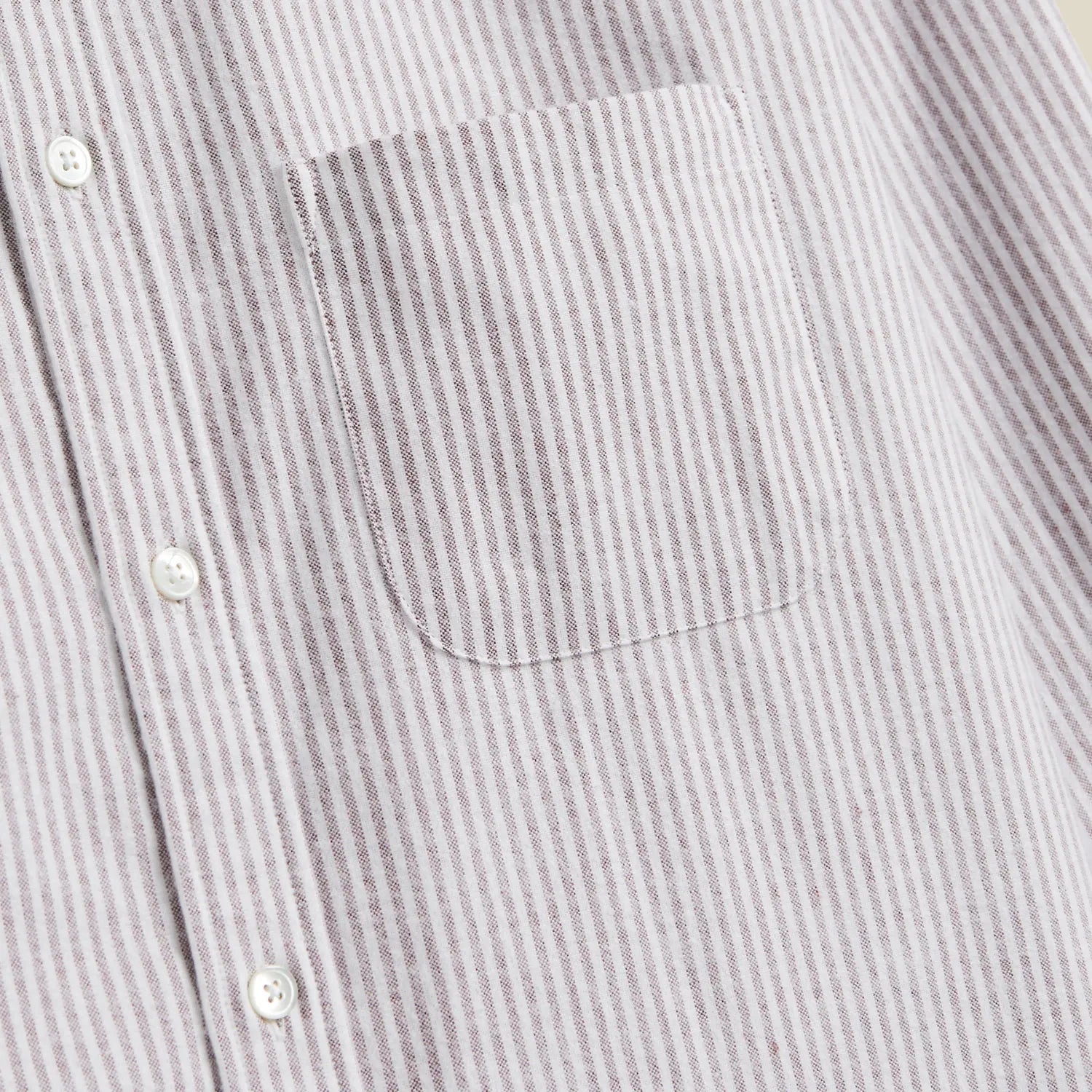 Chemise Oxford Brushed Stripe - Bordeaux - Portuguese Flannel - détail 3