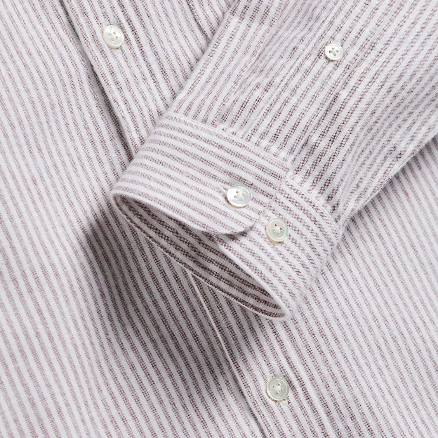 Chemise Oxford Brushed Stripe - Bordeaux - Portuguese Flannel - détail 4