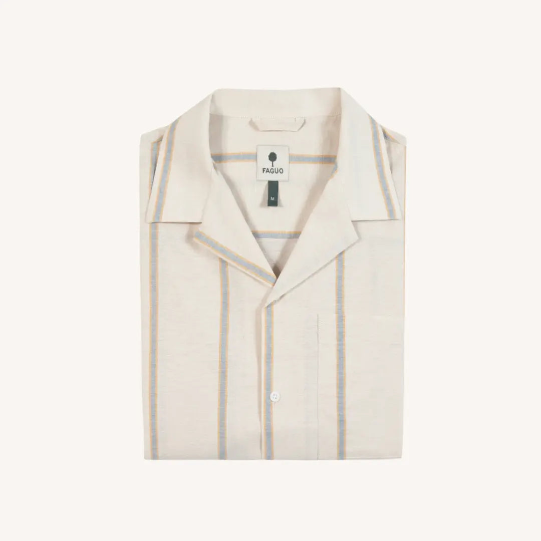 Chemise Paiolive - Écru et Bleu - Faguo - détail 5