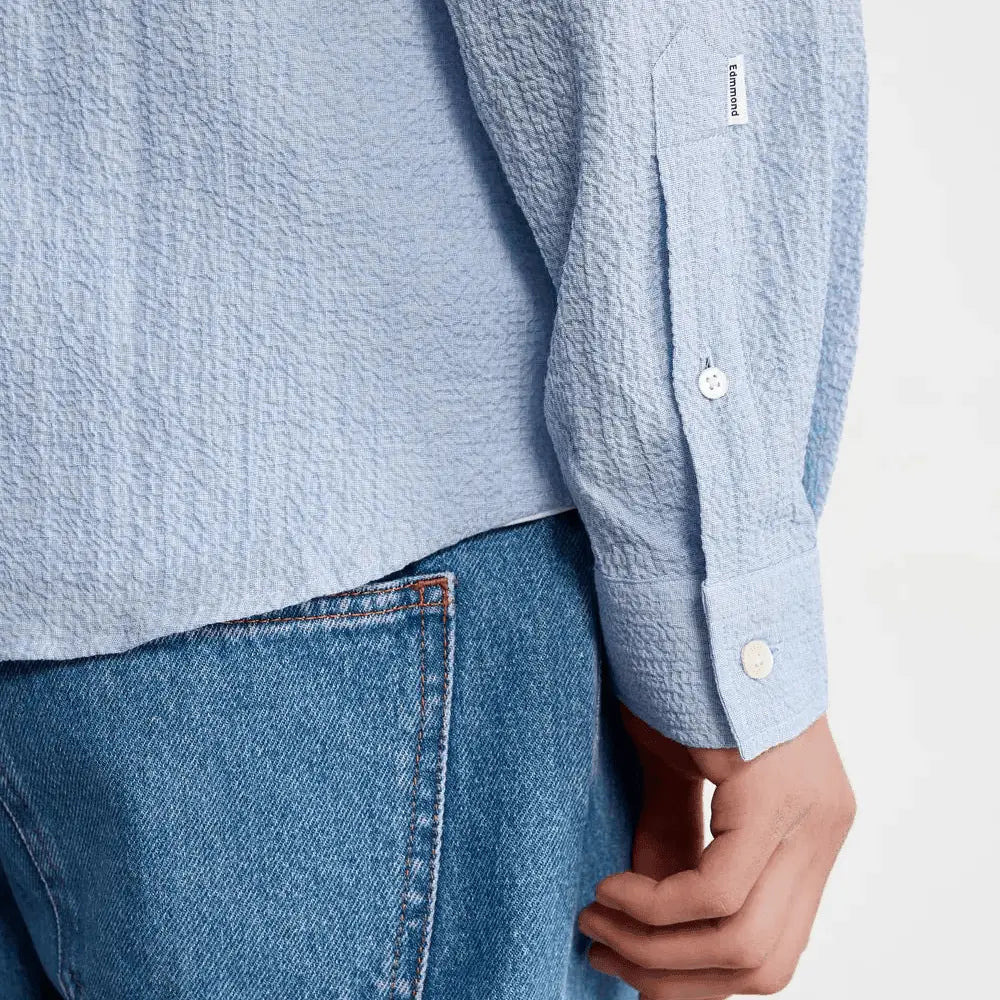Chemise Seersucker Light Blue - Edmmond Studios - détail 3