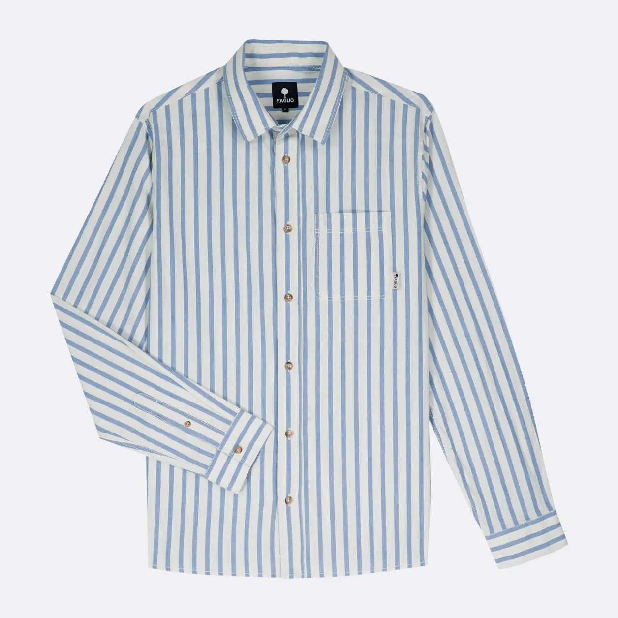 Chemise Signy Écrue et Bleu - Faguo