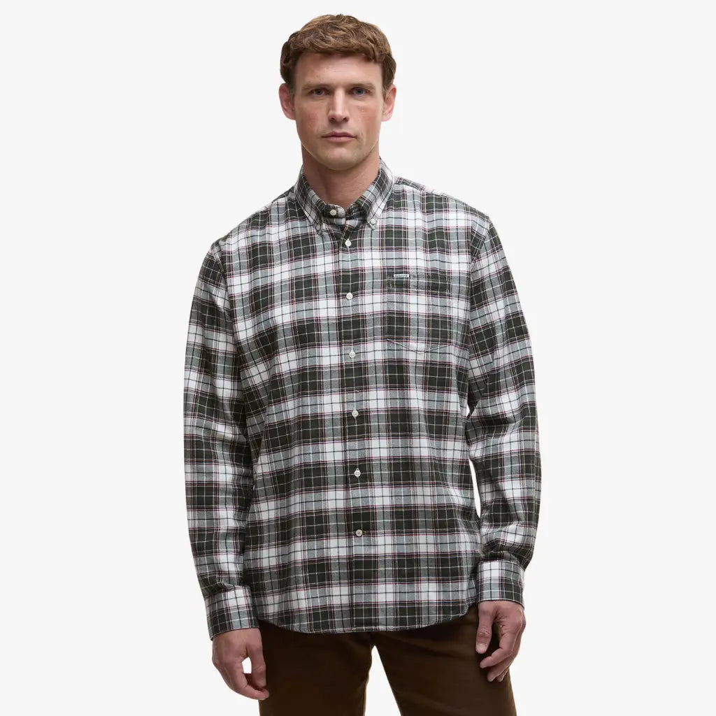 Chemise Telfied Olive - Barbour - détail 2