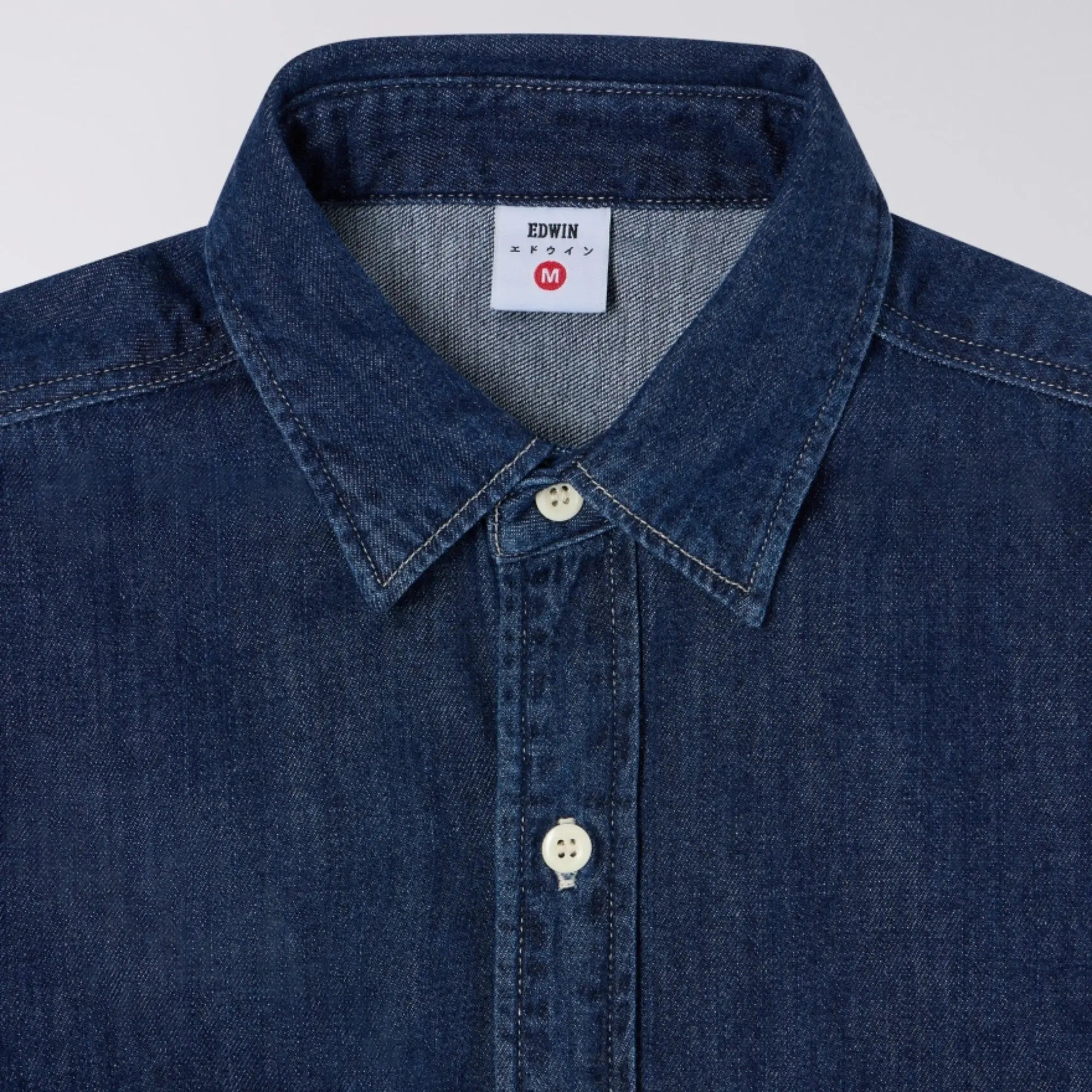 Chemise Work - Blue Dark Used - Edwin - détail 2
