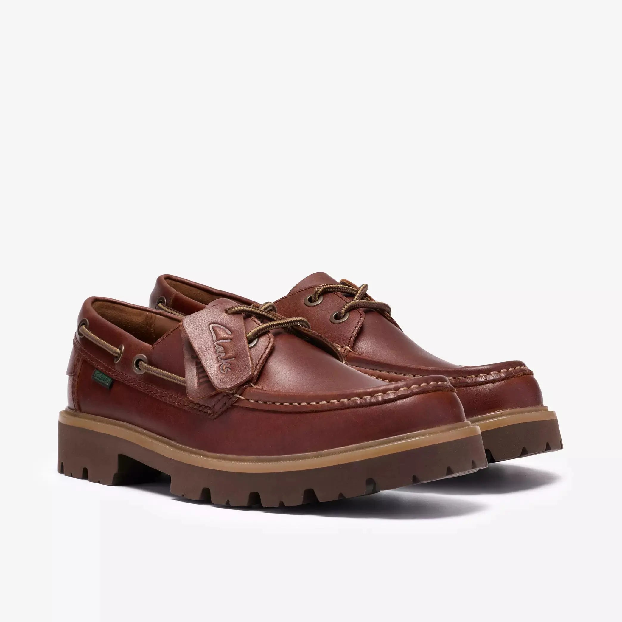 Cleyhill Boat - Cuir Marron - Clarks - détail 2