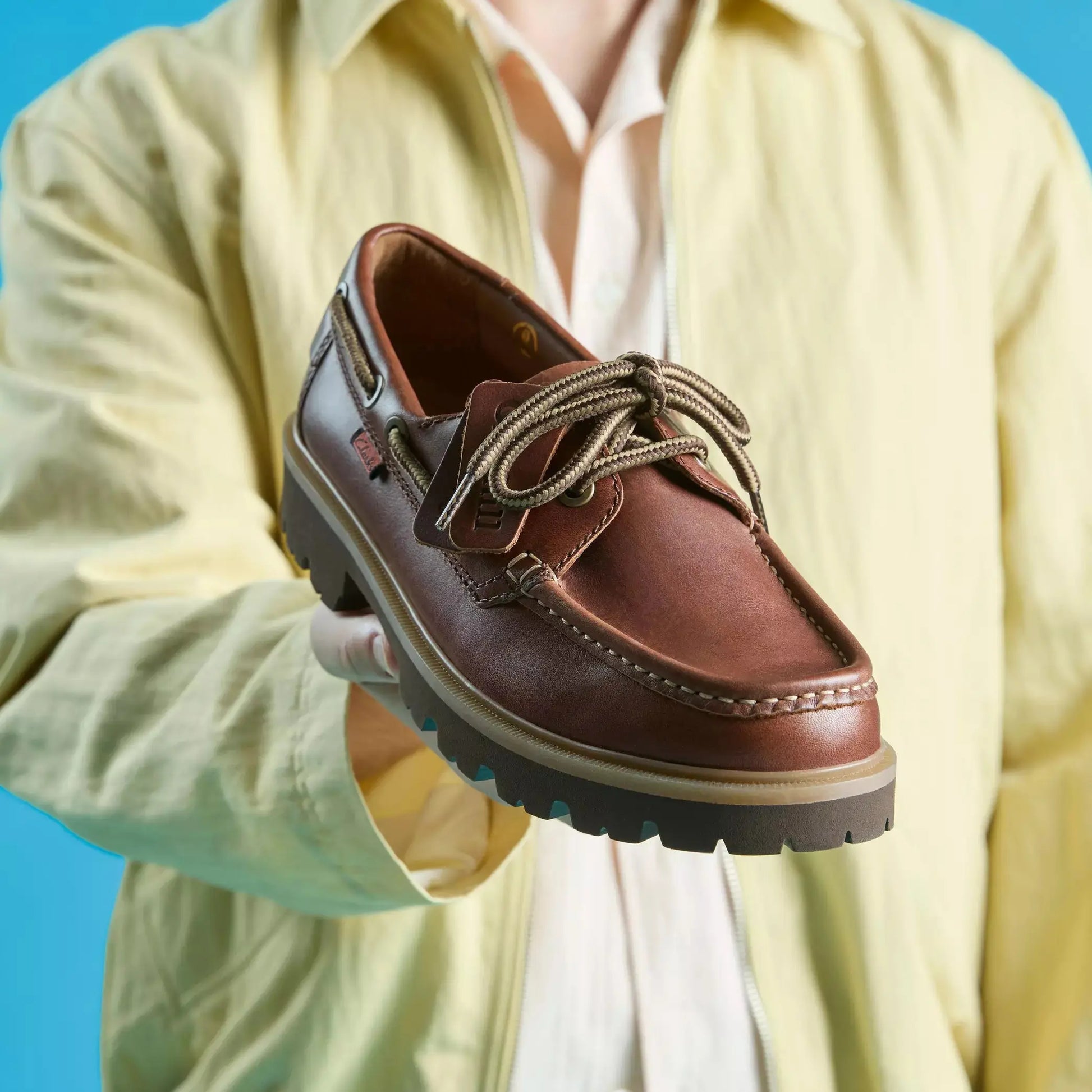 Cleyhill Boat - Cuir Marron - Clarks - détail 5