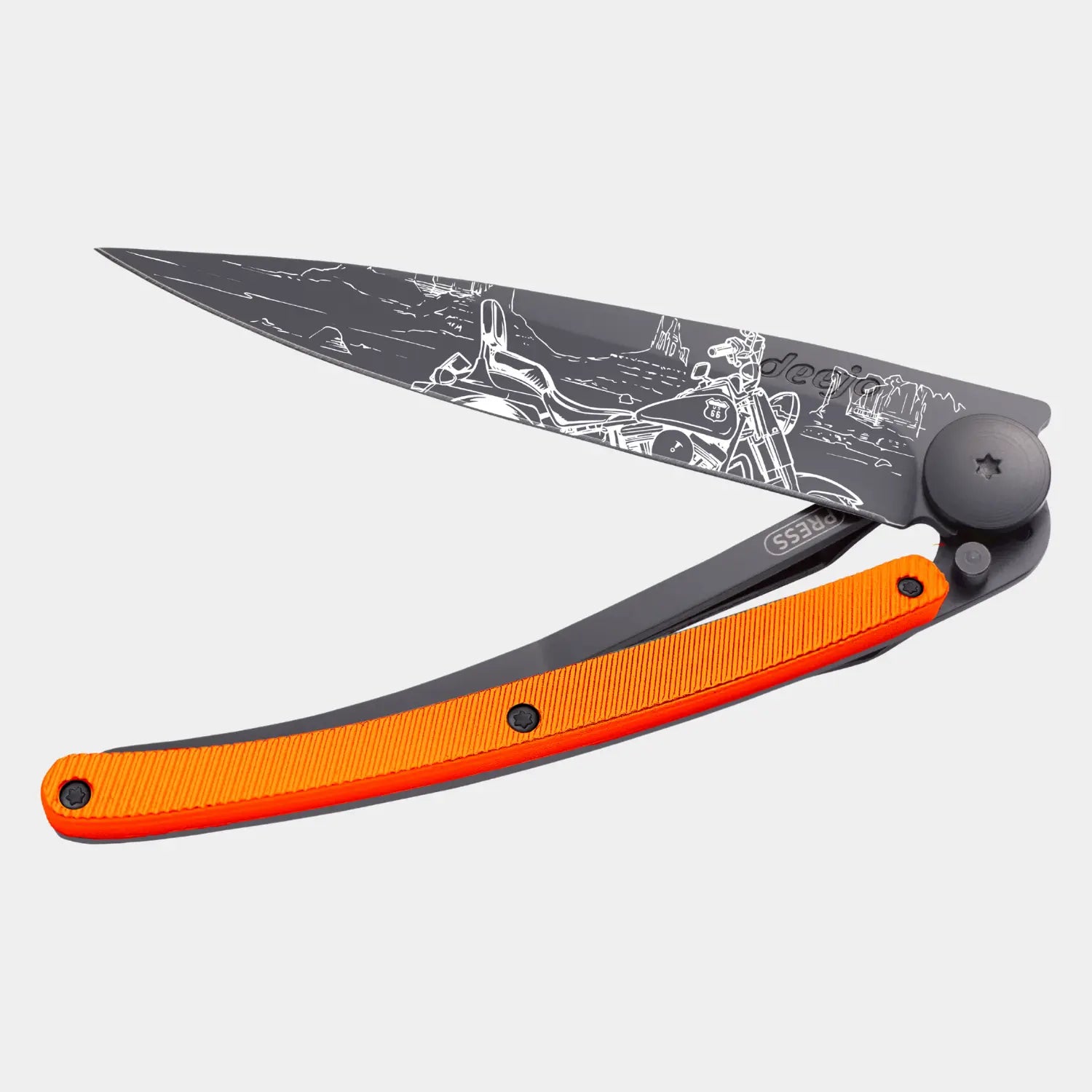 Couteau "easy Rider" - Titane et Alu Orange - Deejo