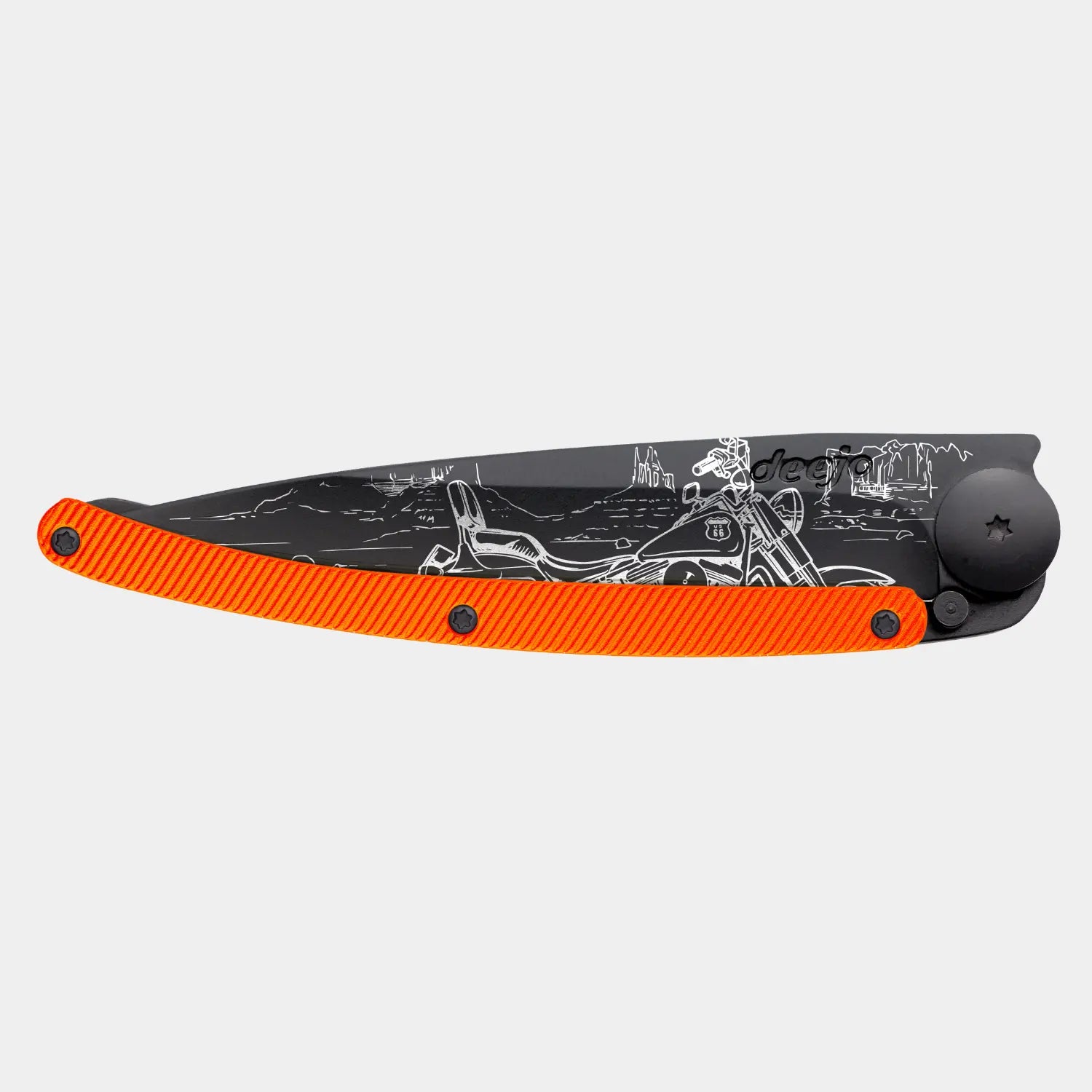 Couteau "easy Rider" - Titane et Alu Orange - Deejo - détail 2