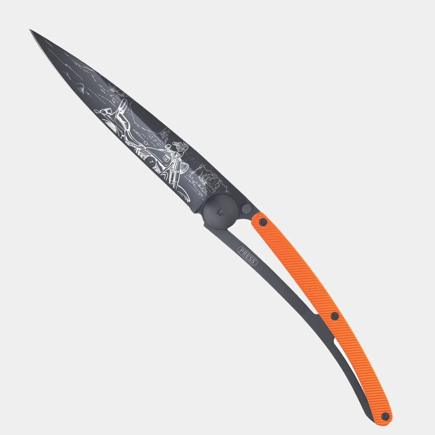 Couteau "easy Rider" - Titane et Alu Orange - Deejo - détail 3