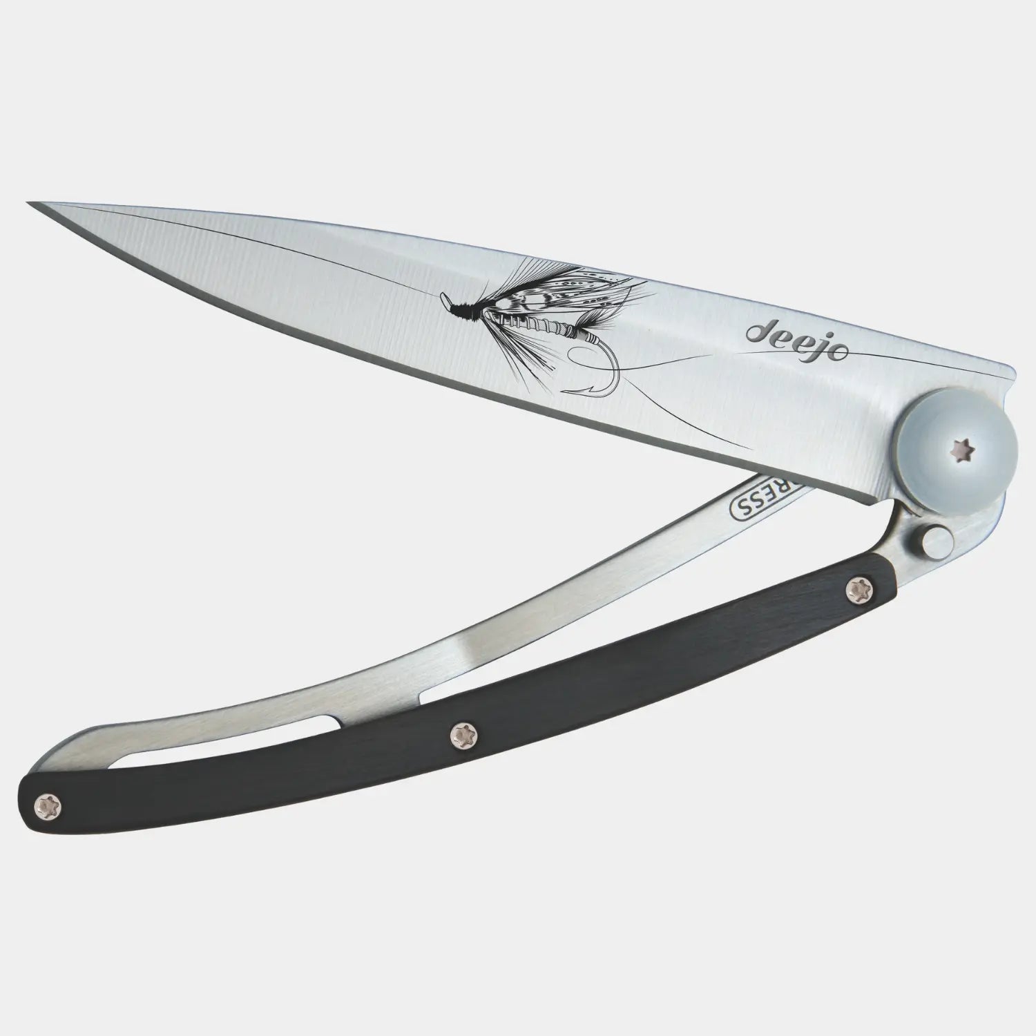 Couteau "silver Wilkinson" - Titane et Ébène - Deejo