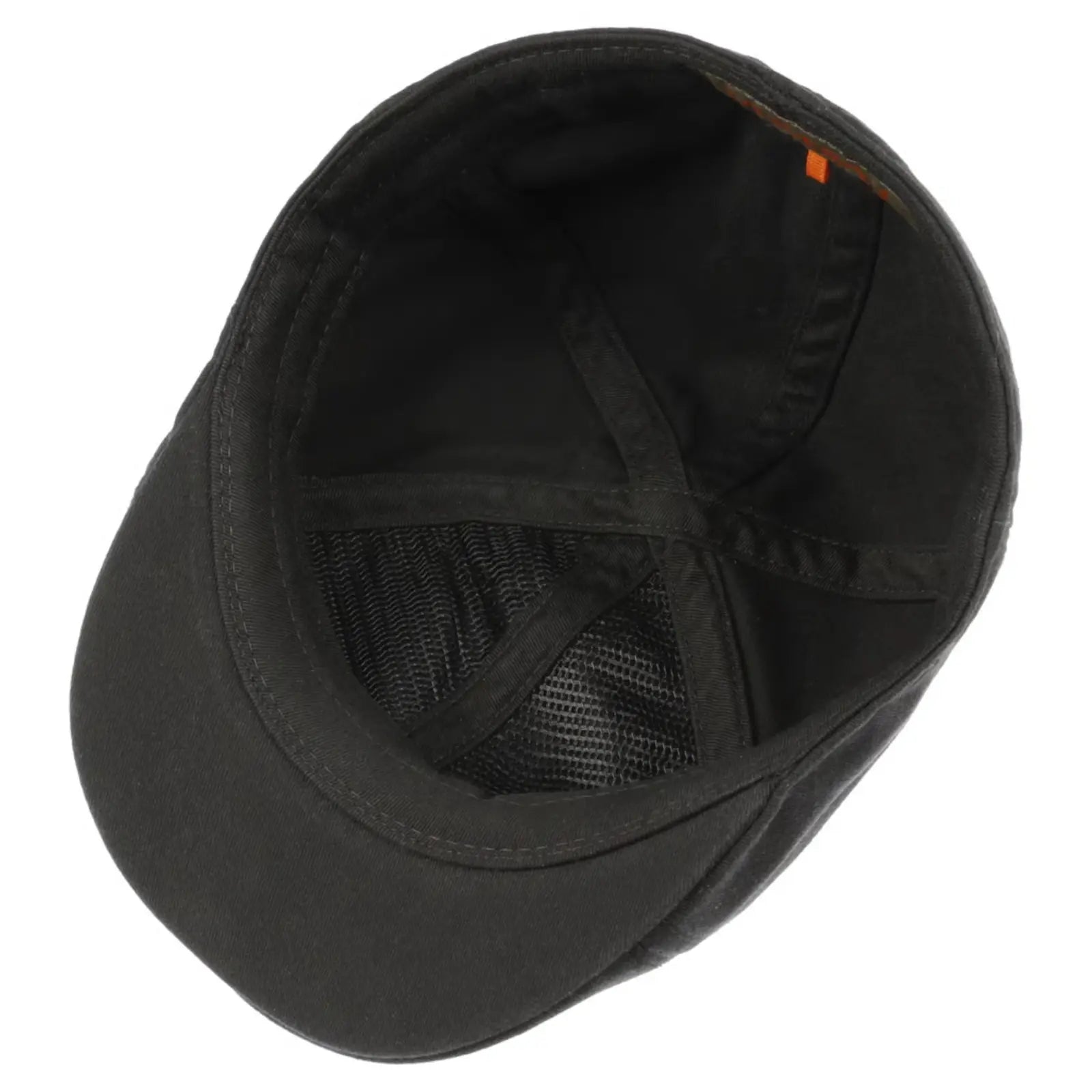 Intérieur de la casquette plate Stetson Texas noire avec étiquette de marque