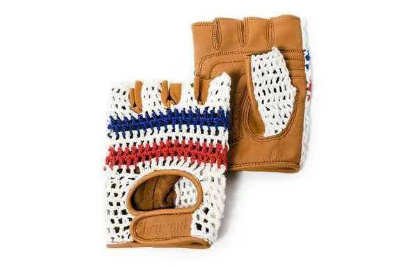 Gant de Velo Crochet Bleu Blanc Rouge - Thousand