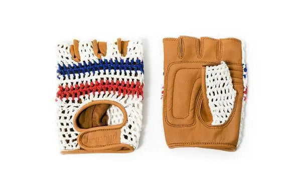 Gant de Velo Crochet Bleu Blanc Rouge - Thousand - détail 2