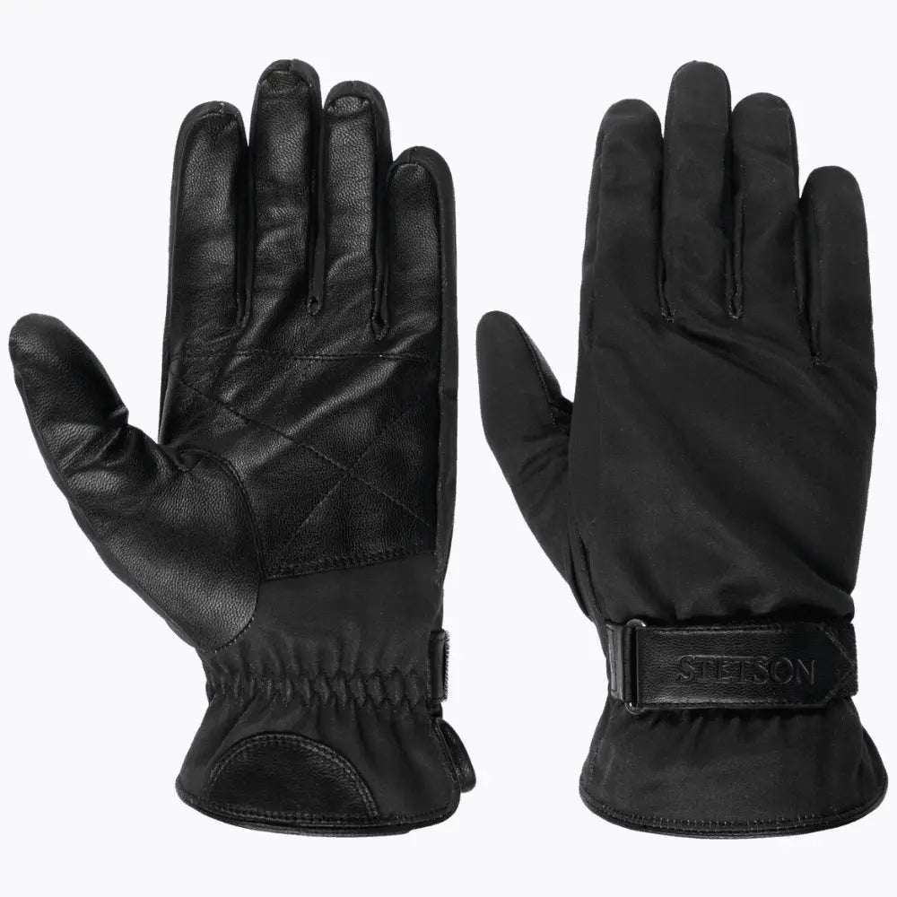 Gants en Cuir Souple Twotone Noir - Stetson