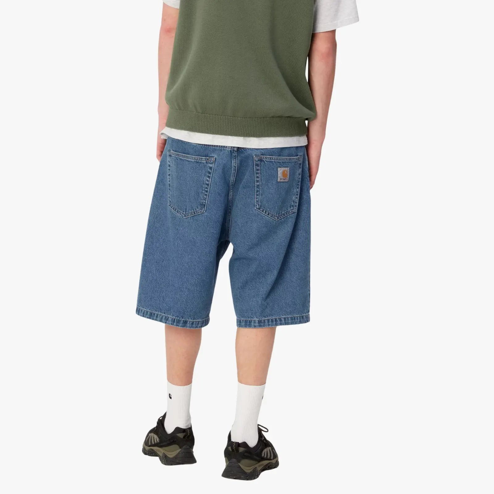 Short Landon Carhartt WIP Blue Heavy Stone Washed - détail loose fit cinq poches