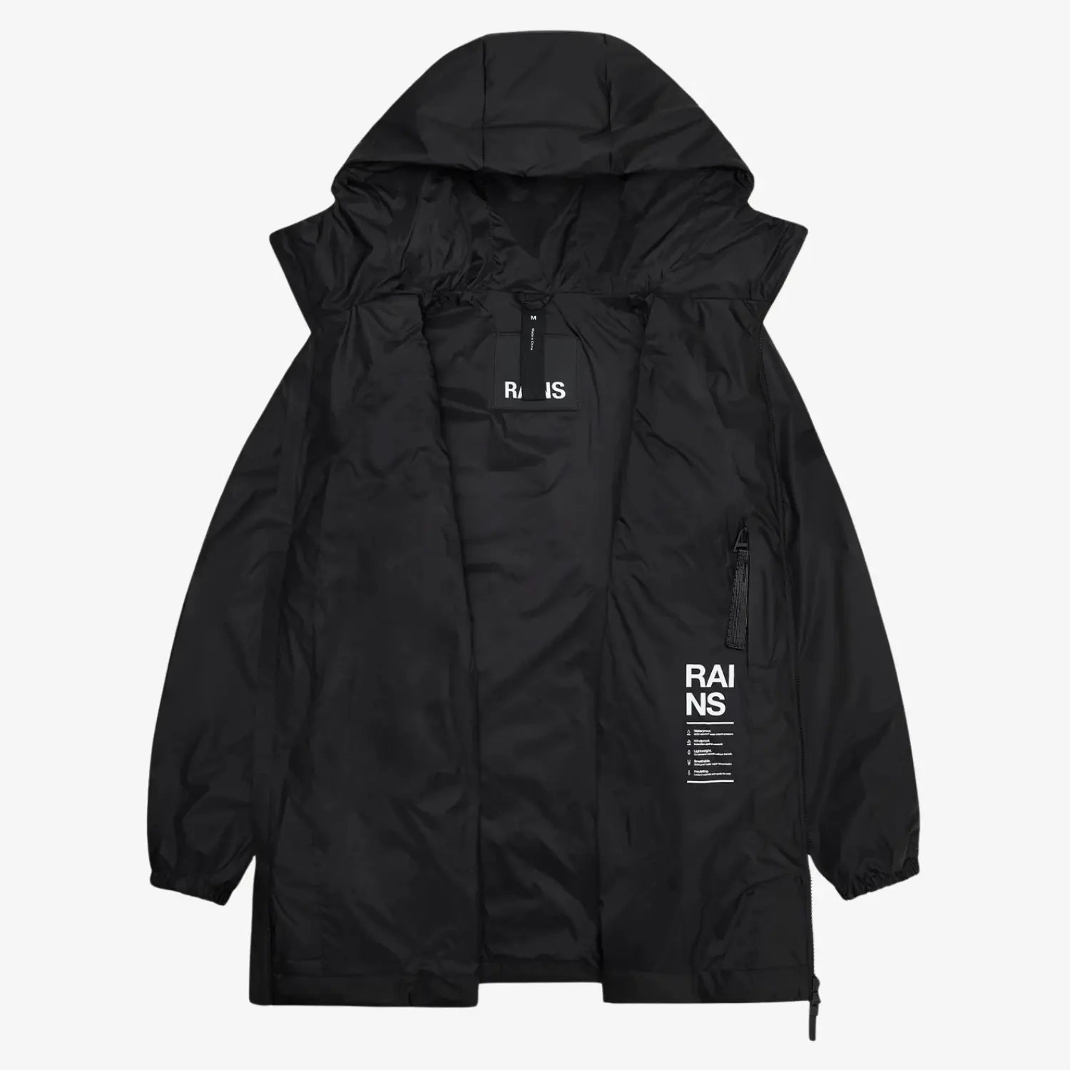 Lohja Long Insulated Jacket - Black - Rains - détail 4