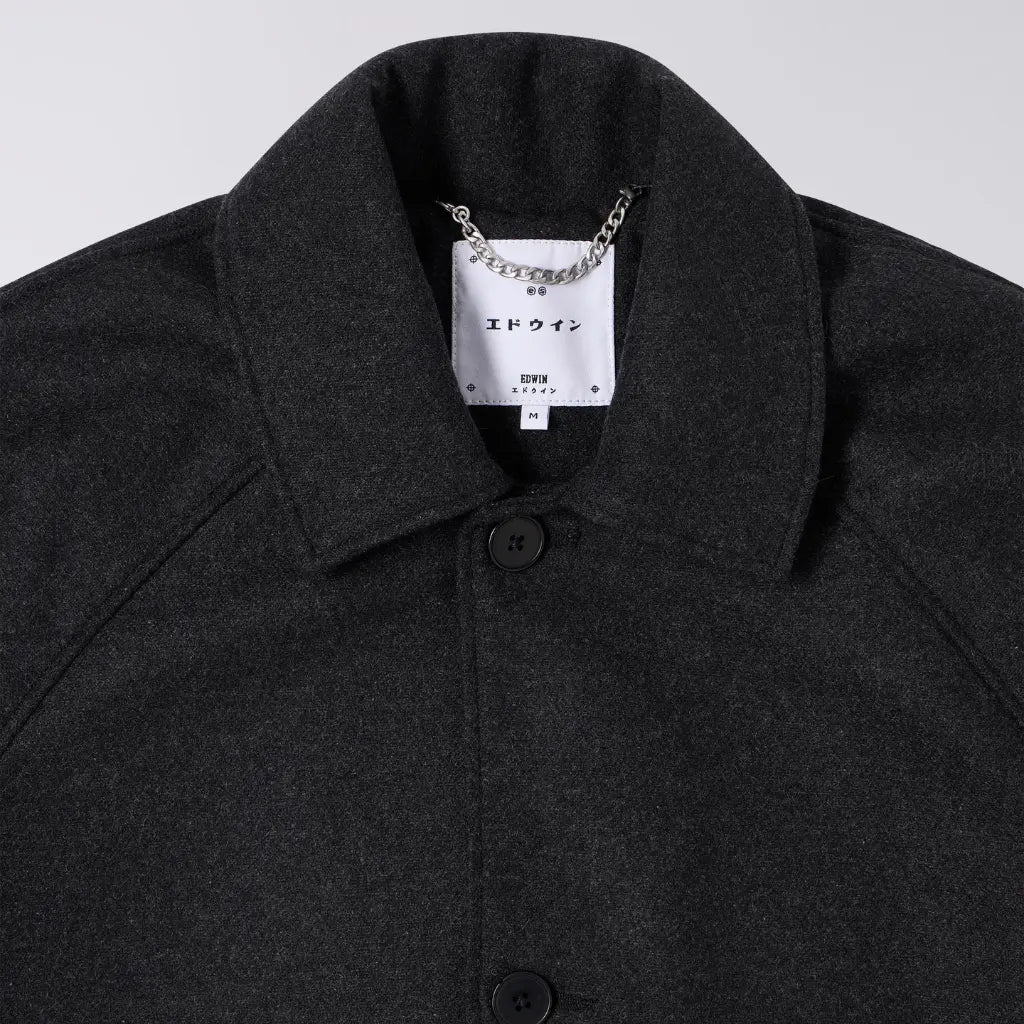 Manteau en Laine Mac Gris - Edwin - détail 3