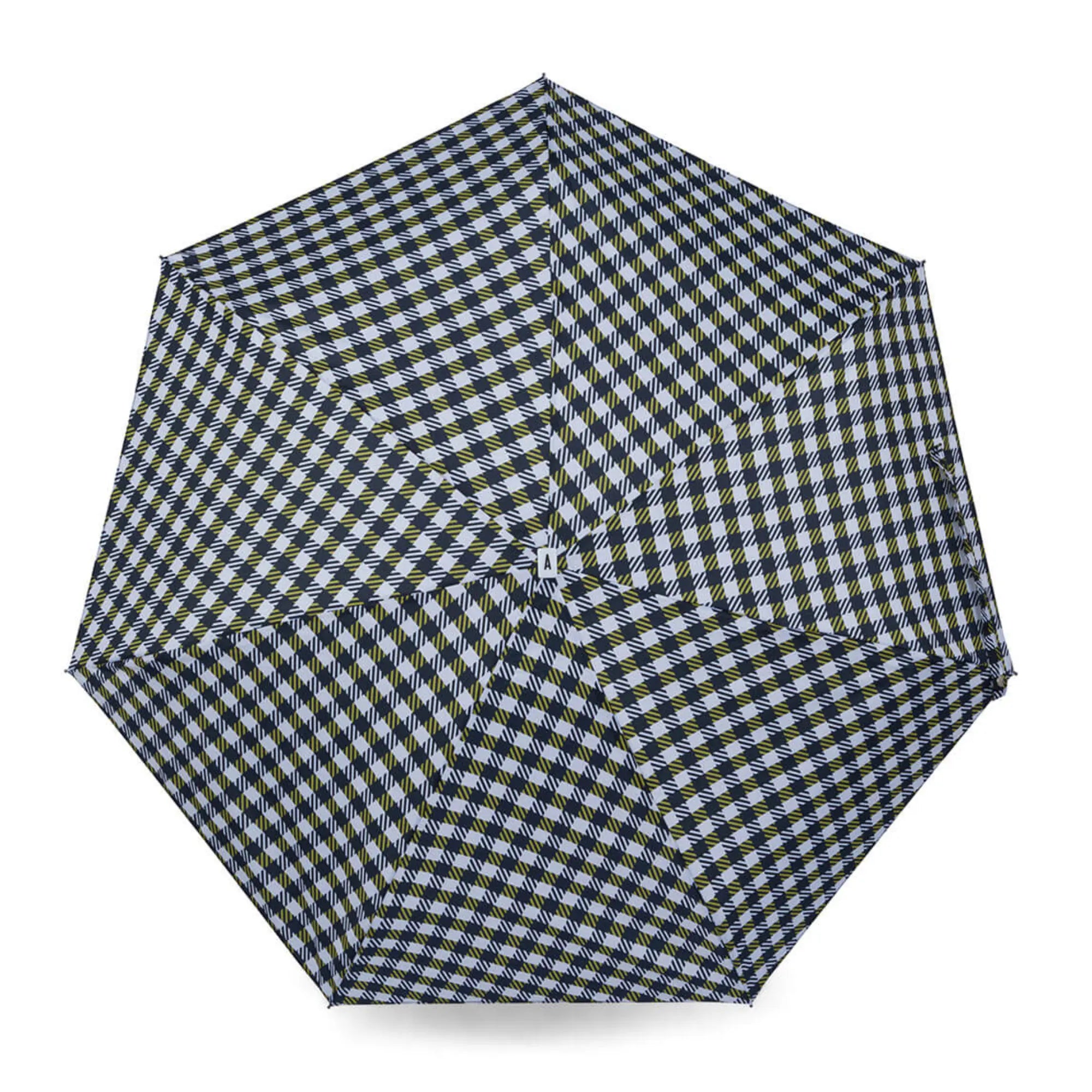 Mini Parapluie - Carreaux Vichy Noir et Anis - Wilton - Anatole - détail 2