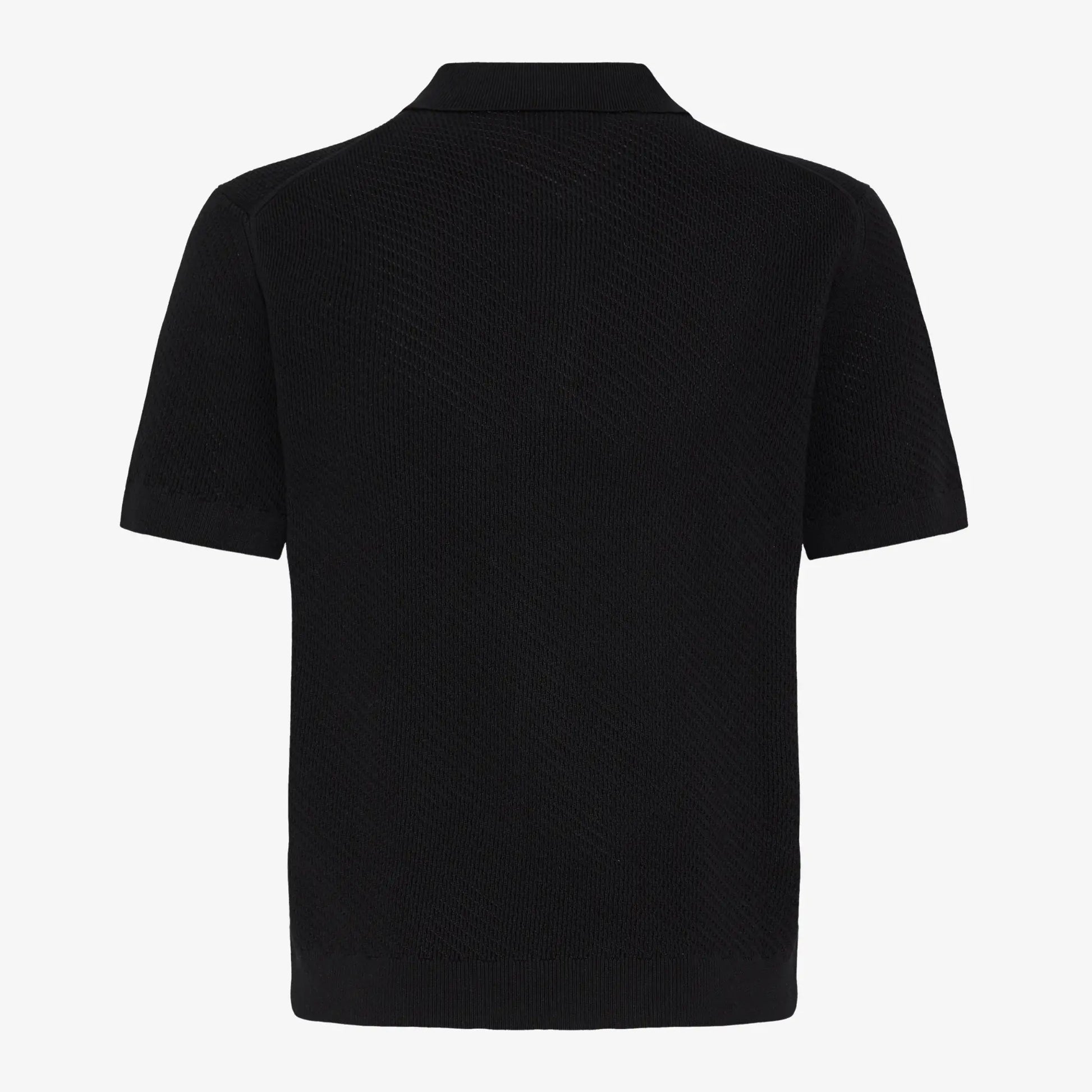 Polo Maille Perforée - Noir - Casual Friday - détail 3
