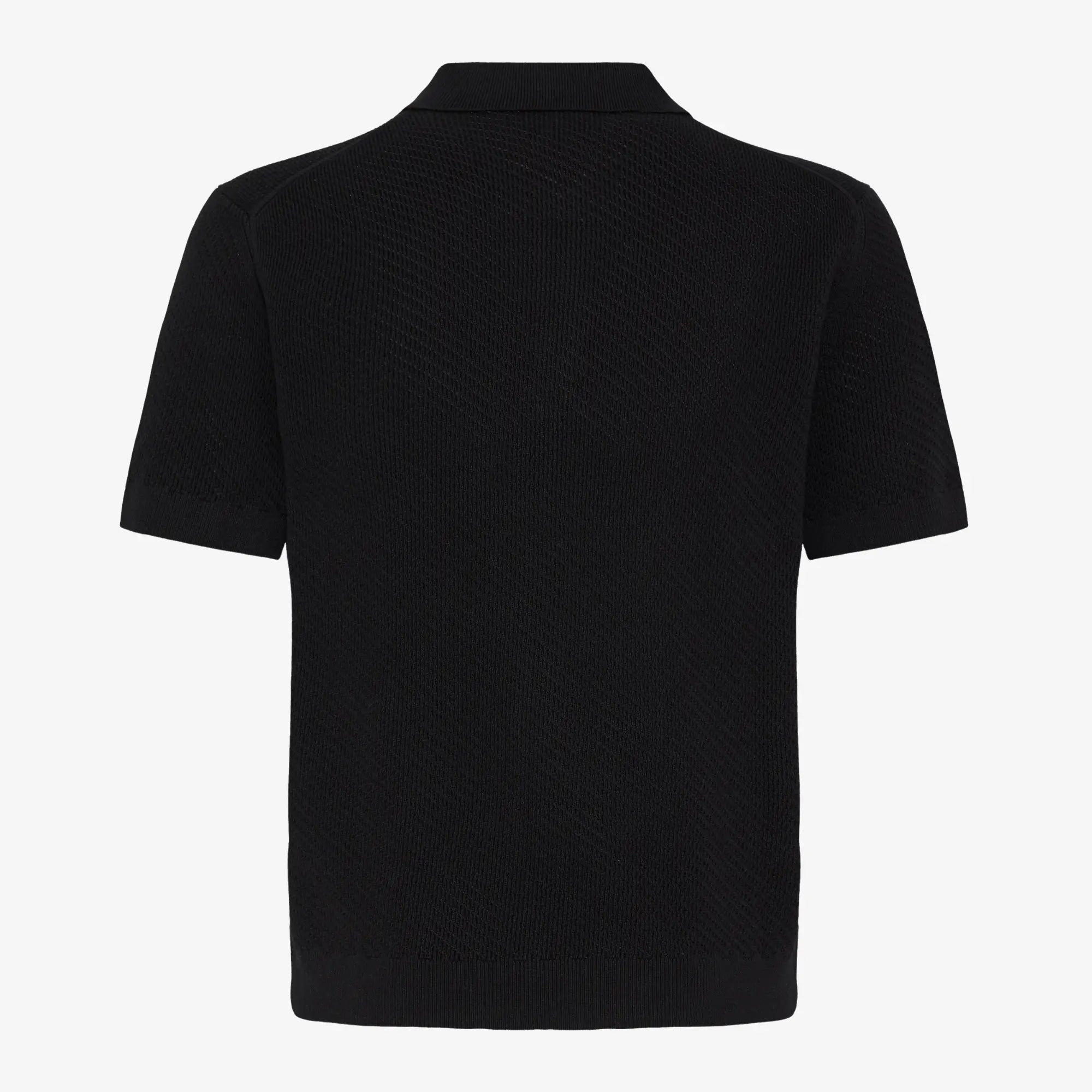 Polo Maille Perforée - Noir - Casual Friday - détail 3