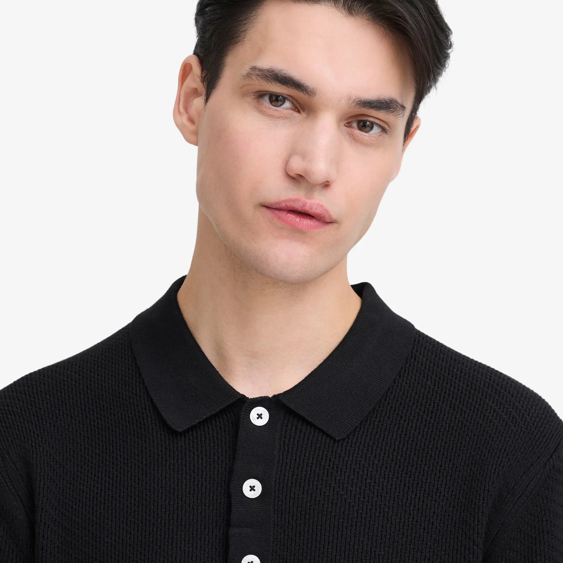 Polo Maille Perforée - Noir - Casual Friday - détail 6