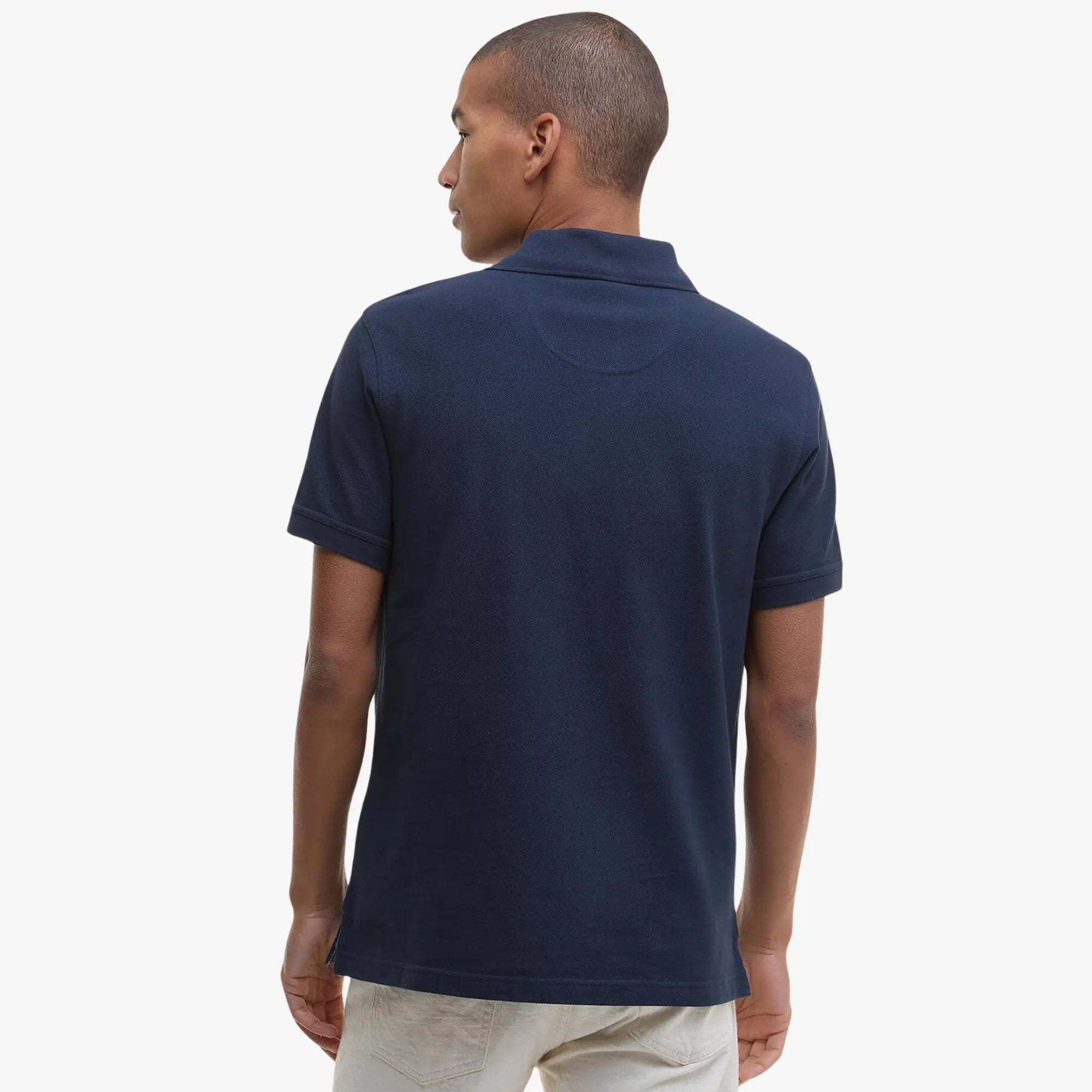Polo Piqué Tartan - Navy - Barbour - détail 3