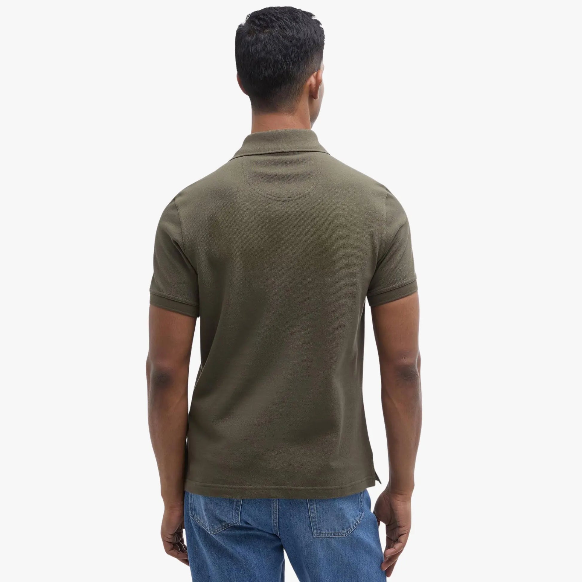 Polo Piqué Tartan - Olive - Barbour - détail 3