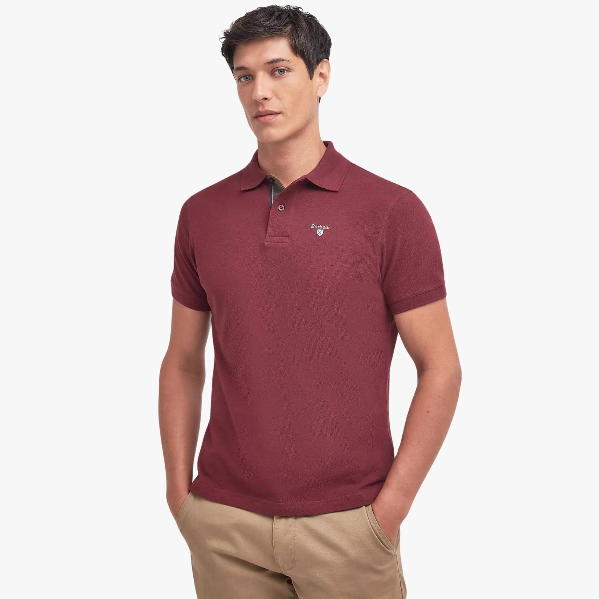 Polo Piqué Tartan - Ruby - Barbour - détail 2