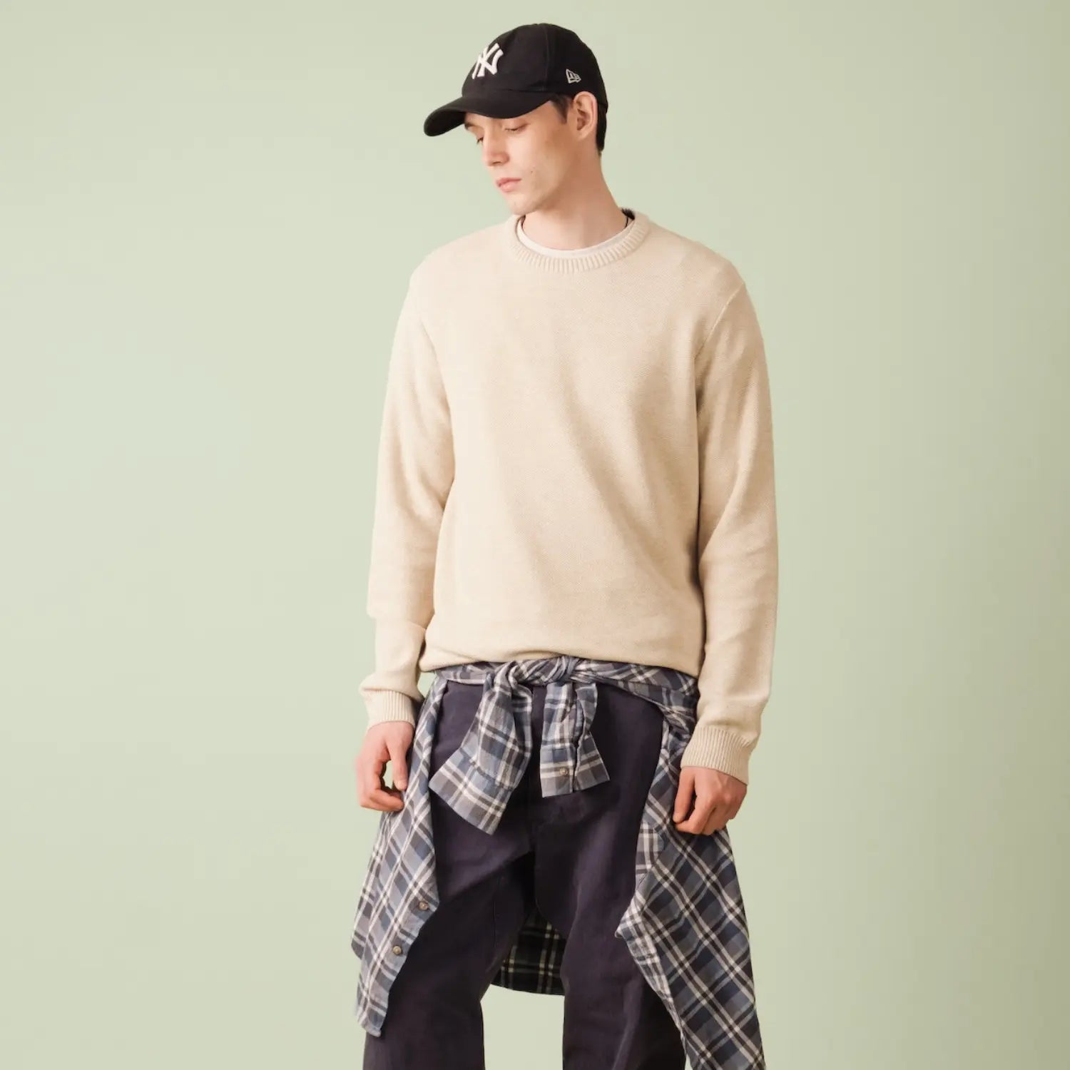 Pull Agop Coton - Beige Chiné - Nitto Knitwear - détail 4