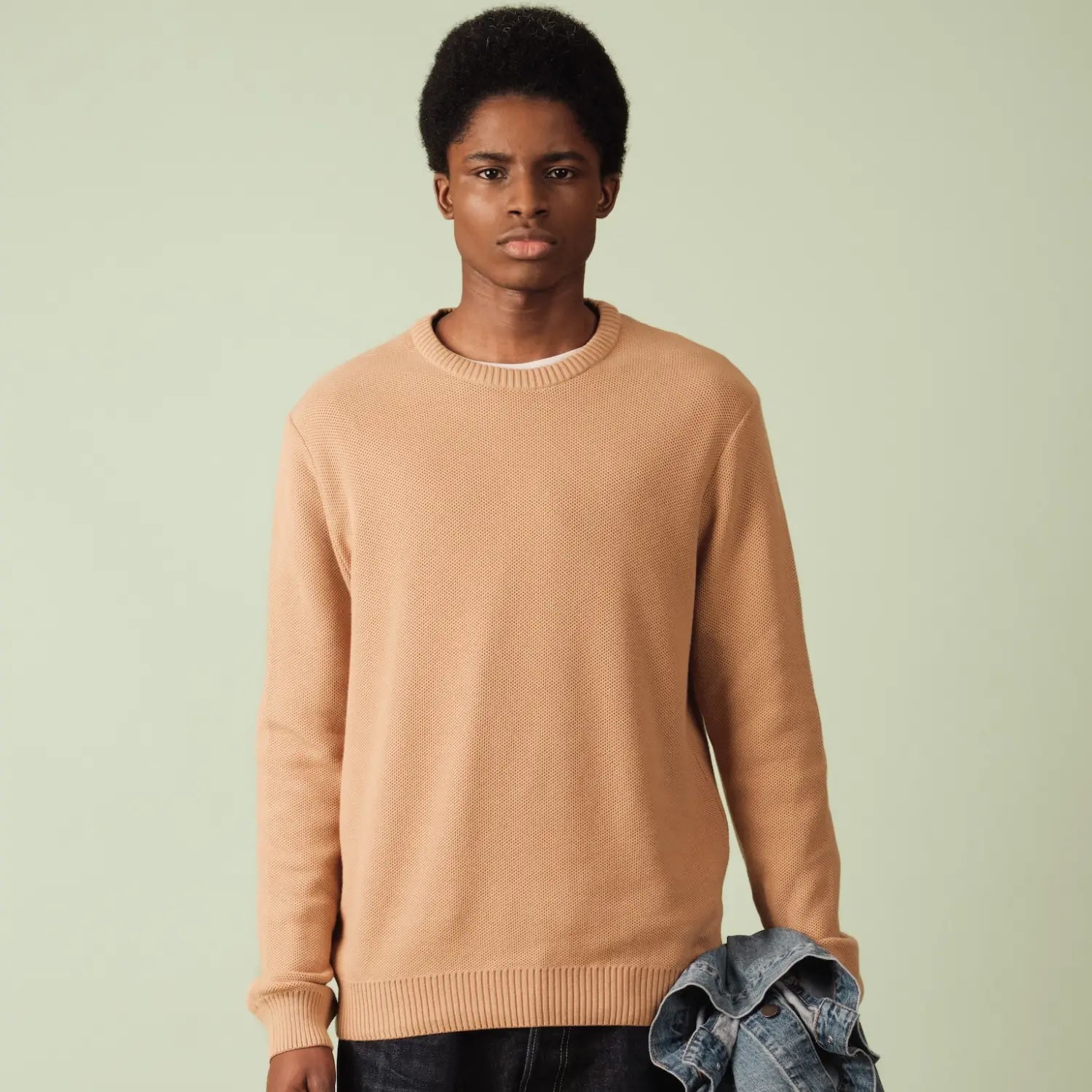 Pull Agop Coton - Camel - Nitto Knitwear - détail 3