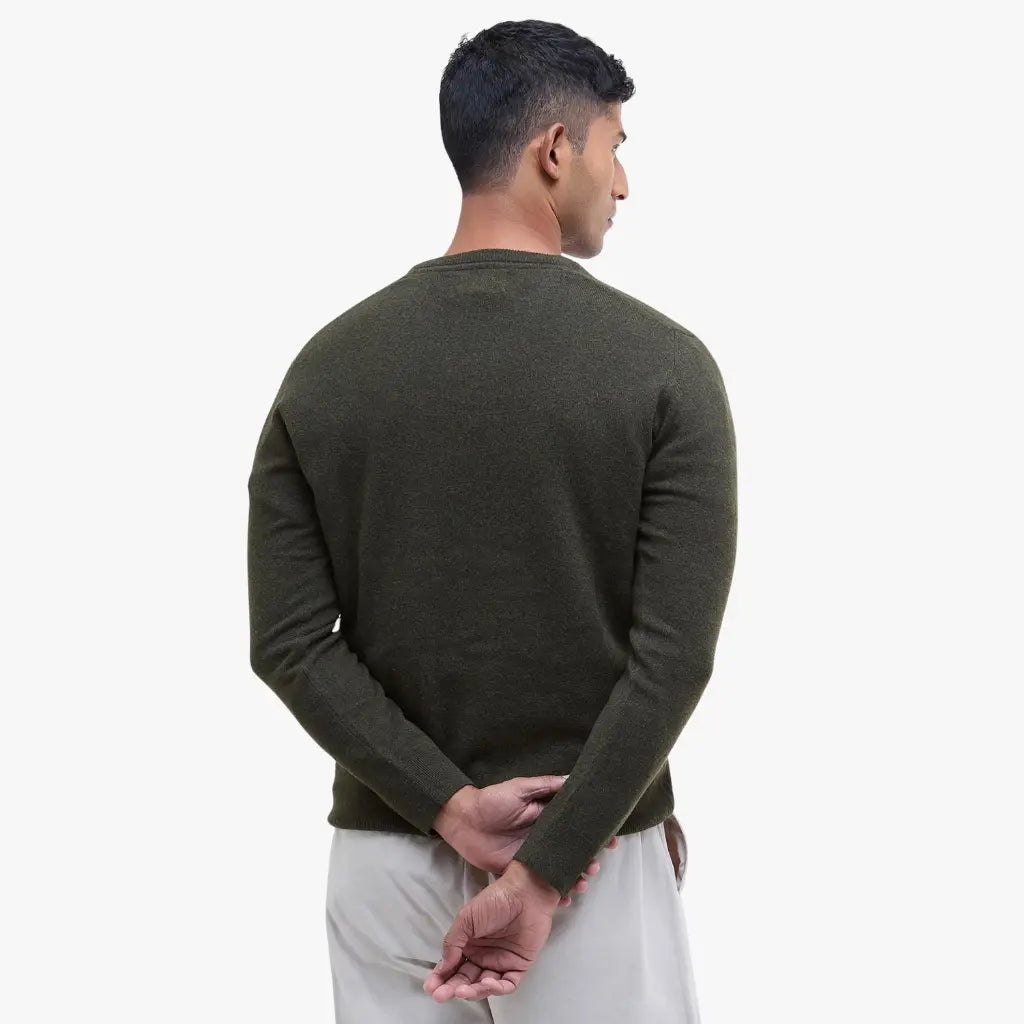 Pull Col V Vert - Barbour - détail 3
