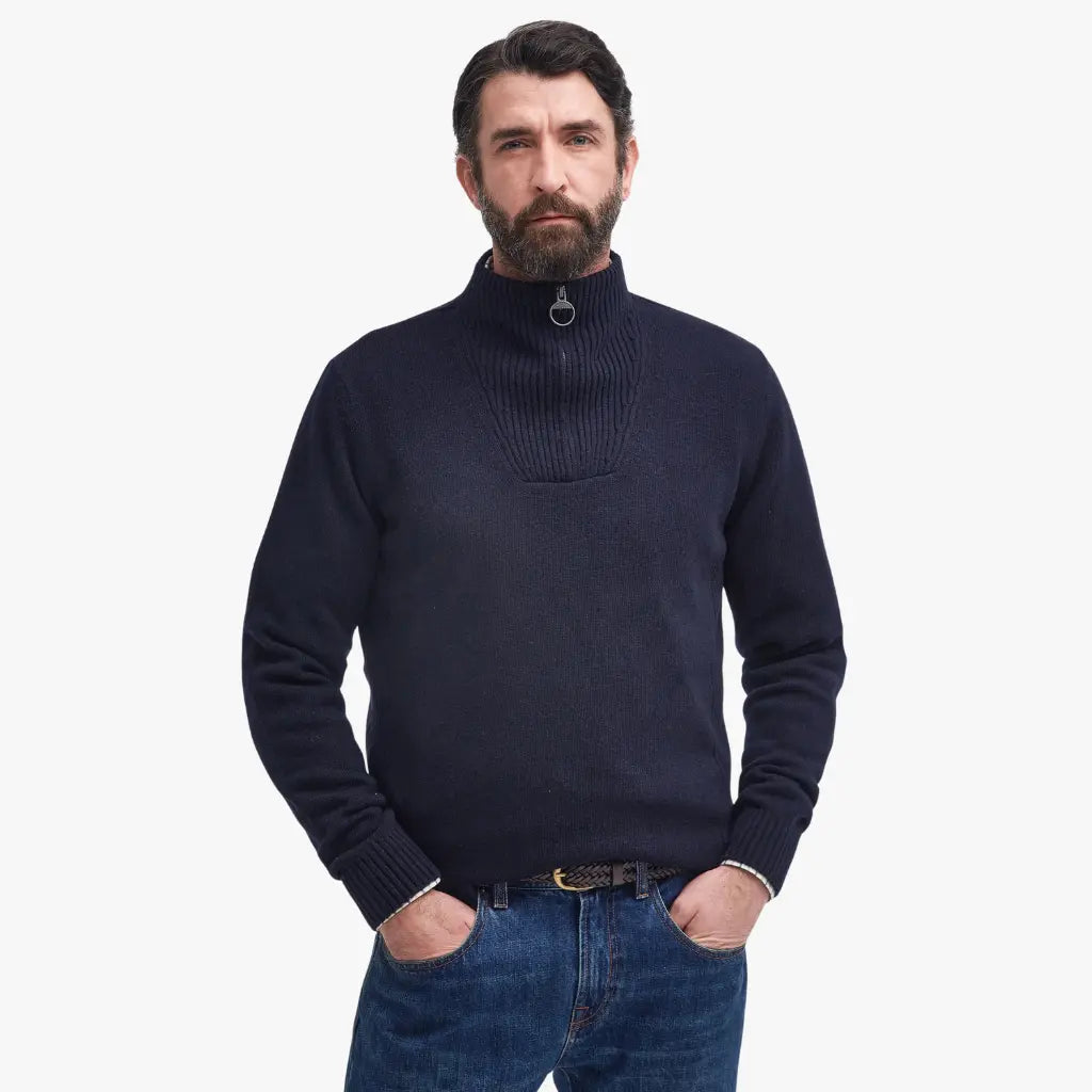 Pull Half Zip Nelson Navy - Barbour - détail 2