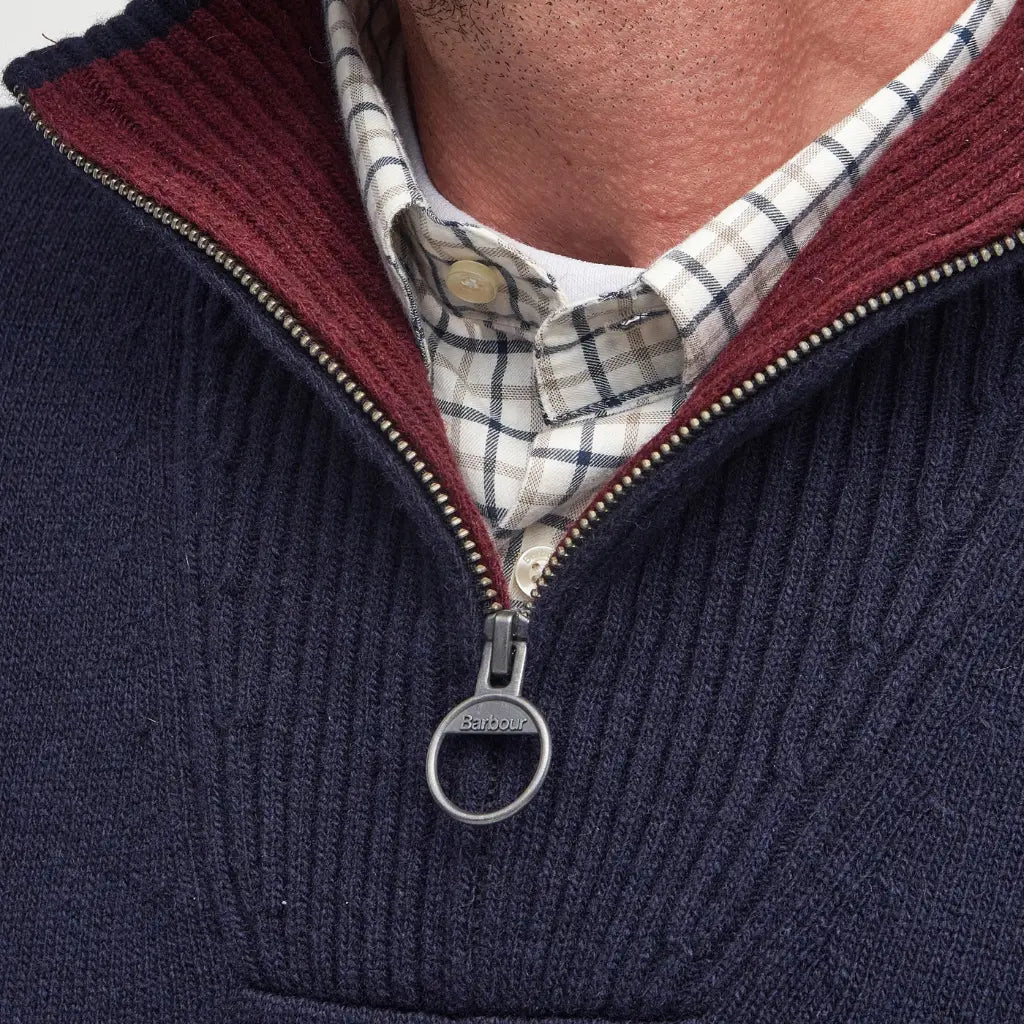 Pull Half Zip Nelson Navy - Barbour - détail 4