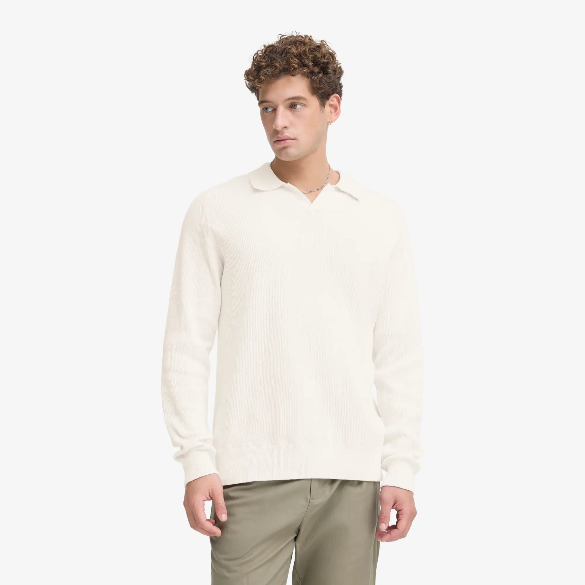Pull Polo Maille Fine - Écru - Casual Friday - détail 2