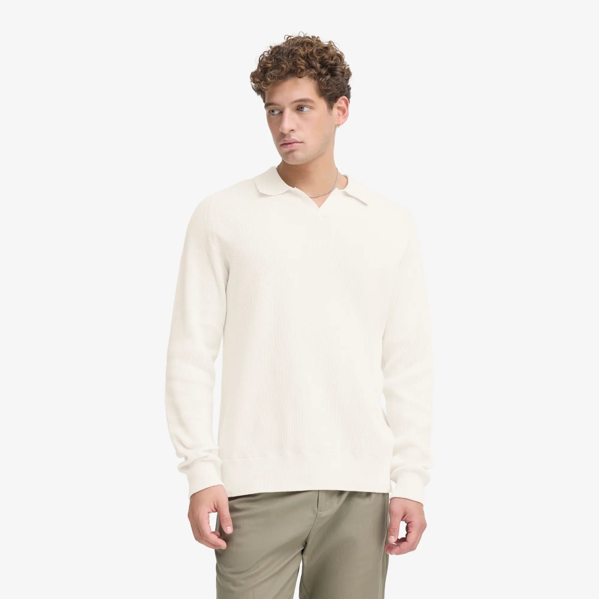 Pull Polo Maille Fine - Écru - Casual Friday - détail 2