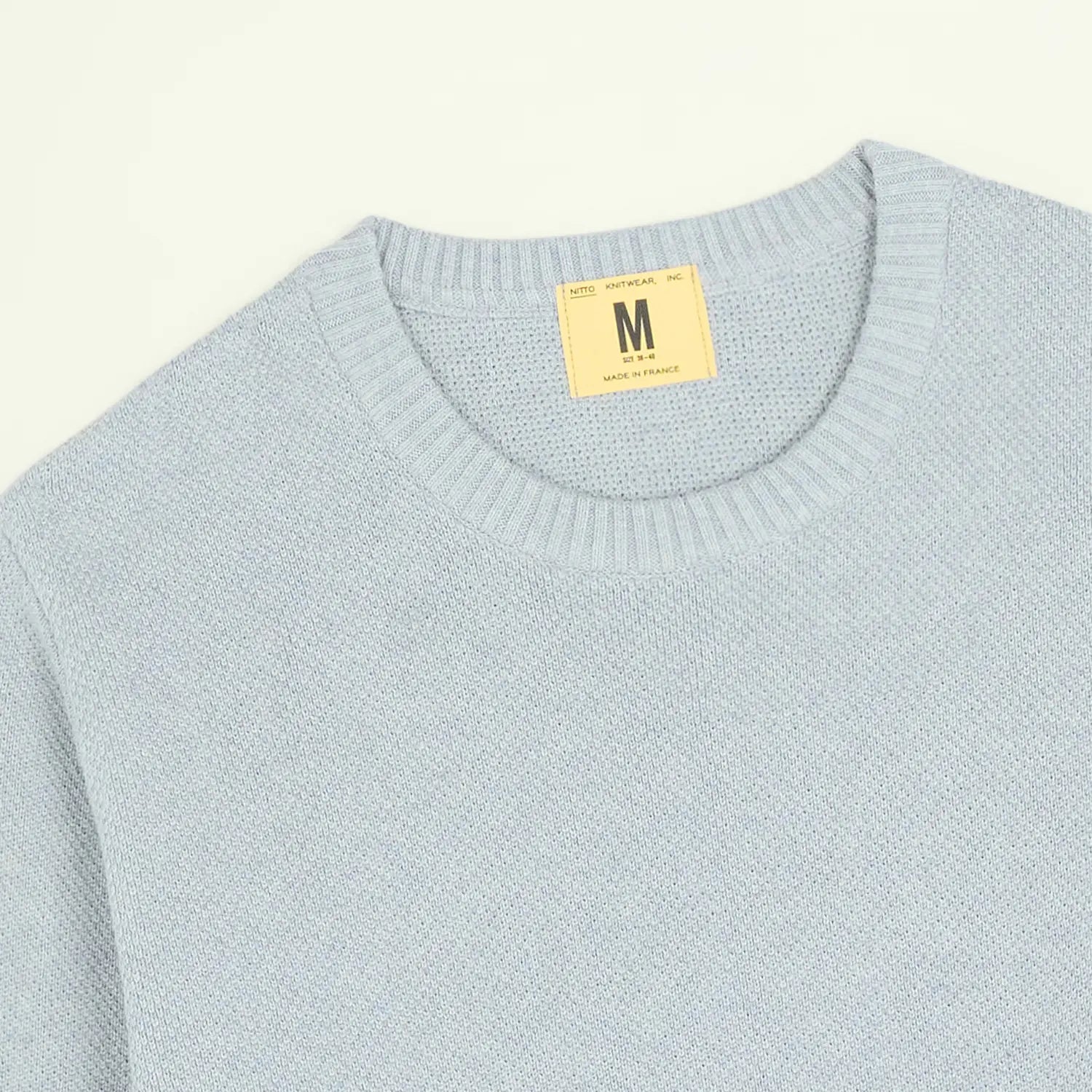 Pull Agop Coton - Light Indigo - Nitto Knitwear - détail 2