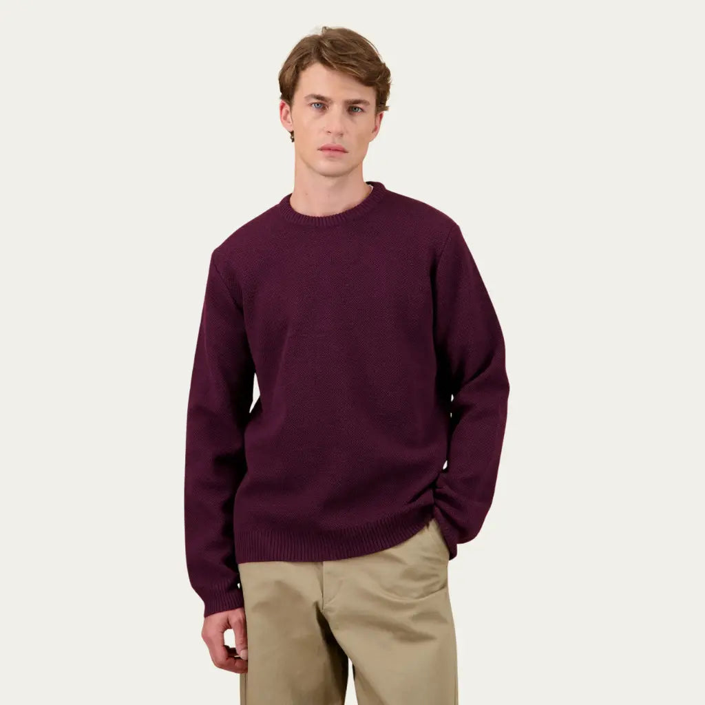 Pull Youri Laine - Bordeaux - Nitto Knitwear - détail 3