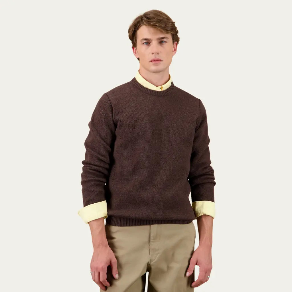Pull Youri Laine - Marron - Nitto Knitwear - détail 3