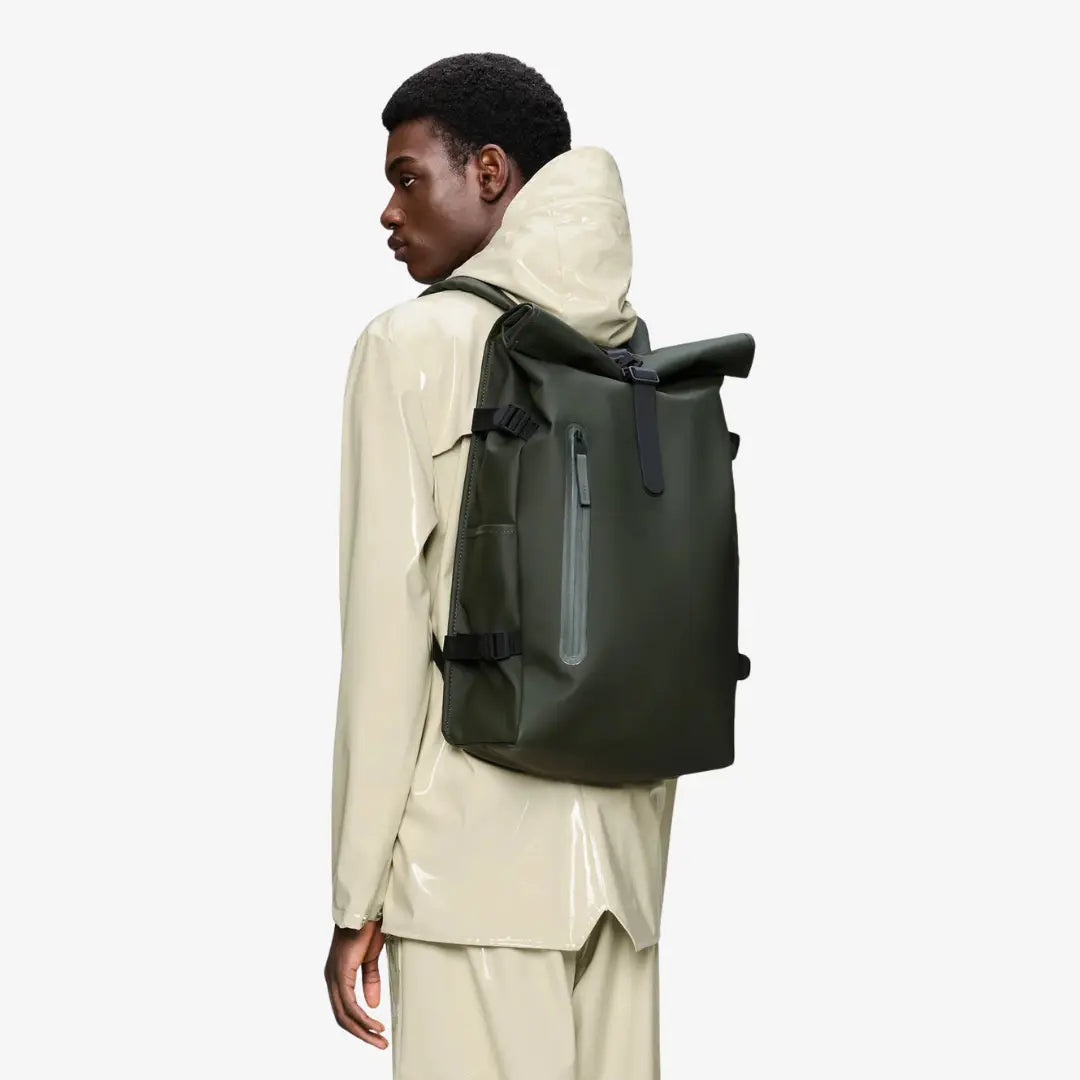 Rolltop Rucksack Large - Green - Rains - détail 4