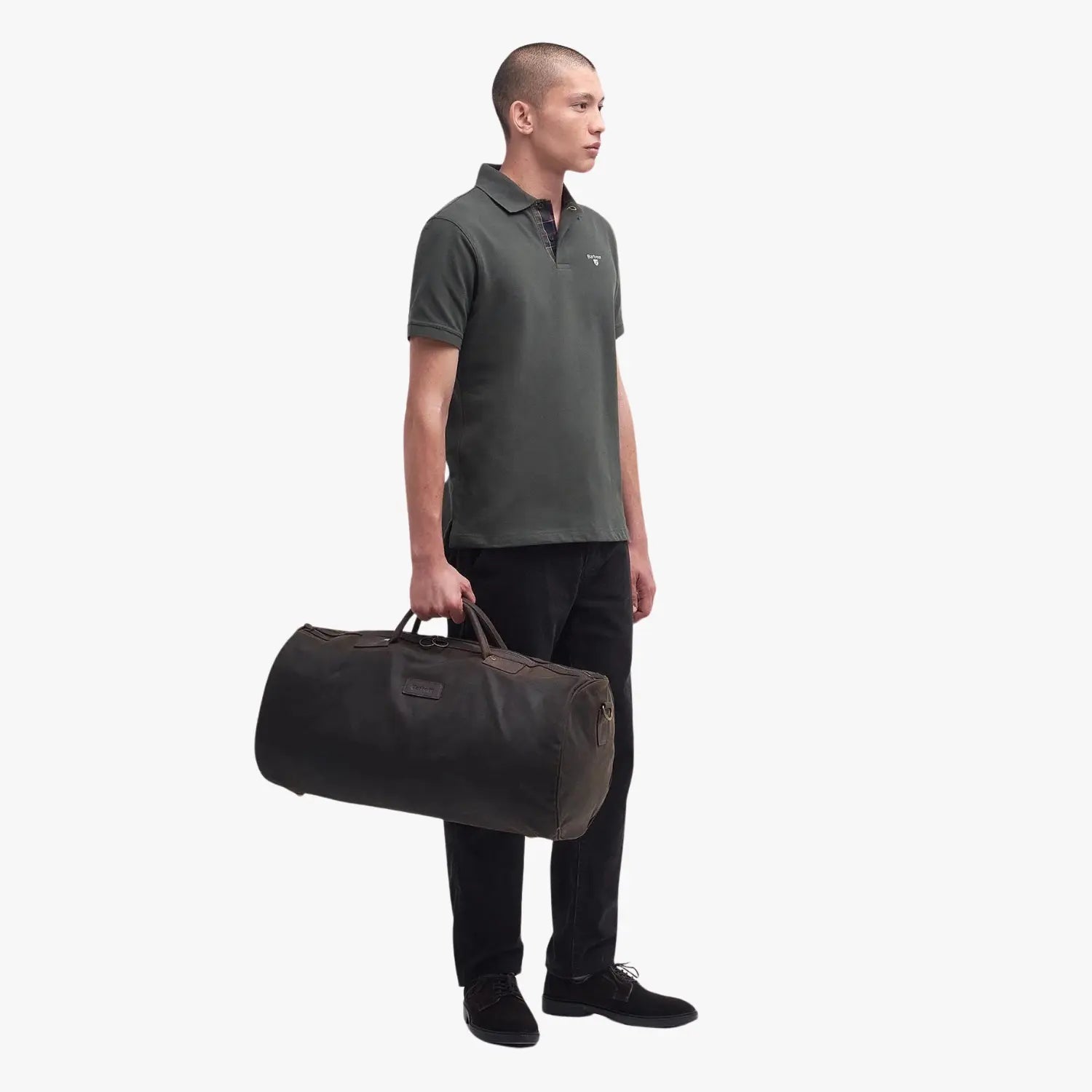 Sac Holdall Wax Olive - Barbour - détail 4