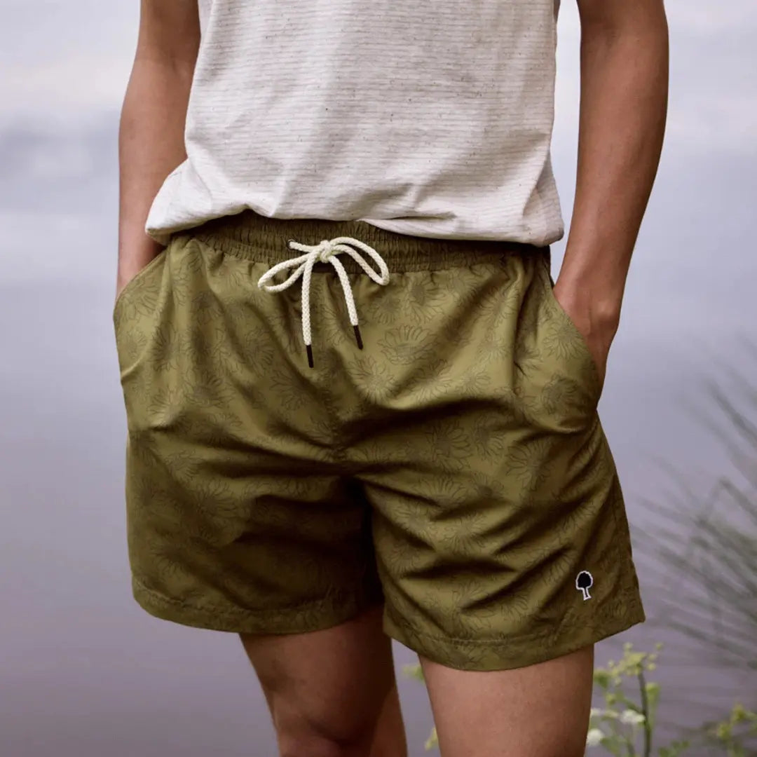 Short de Bain Mimizan - Kaki Foncé - Faguo - détail 2