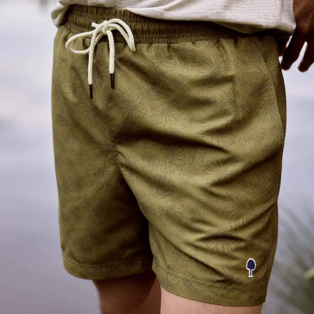 Short de Bain Mimizan - Kaki Foncé - Faguo - détail 3