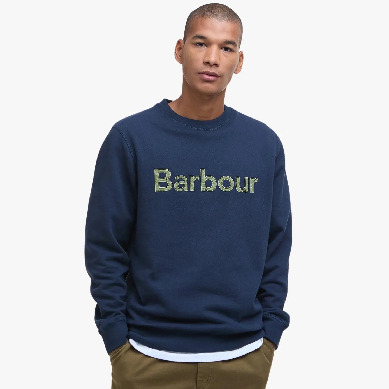 Sweat Logo Piqué Marine - Barbour - détail 2