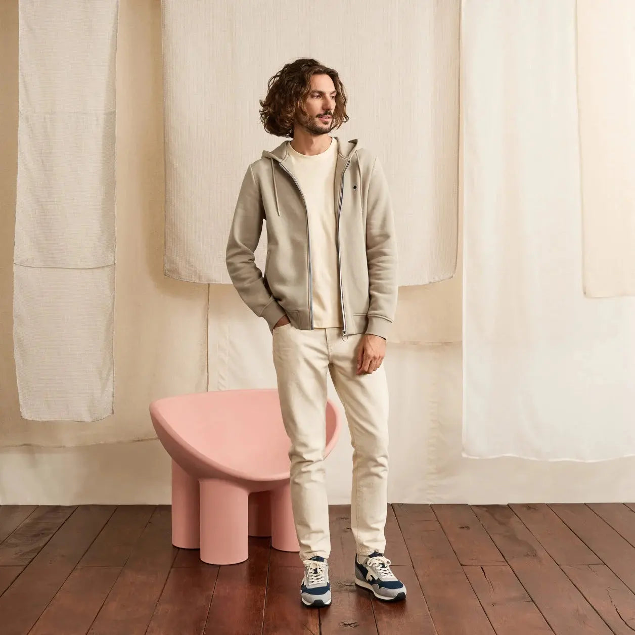 Sweat Mesnil - Beige - Faguo - détail 3