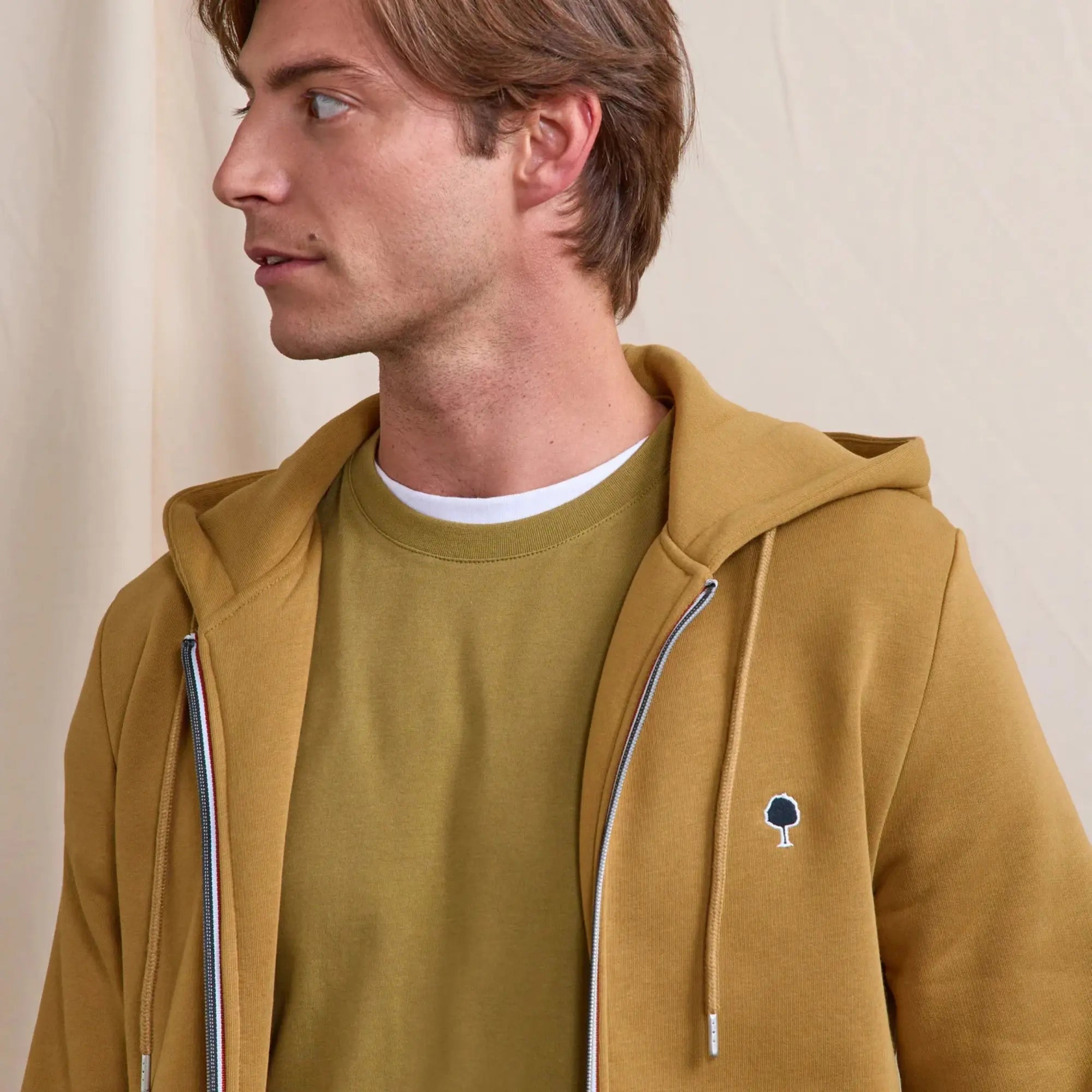Sweat Mesnil - Camel - Faguo - détail 3