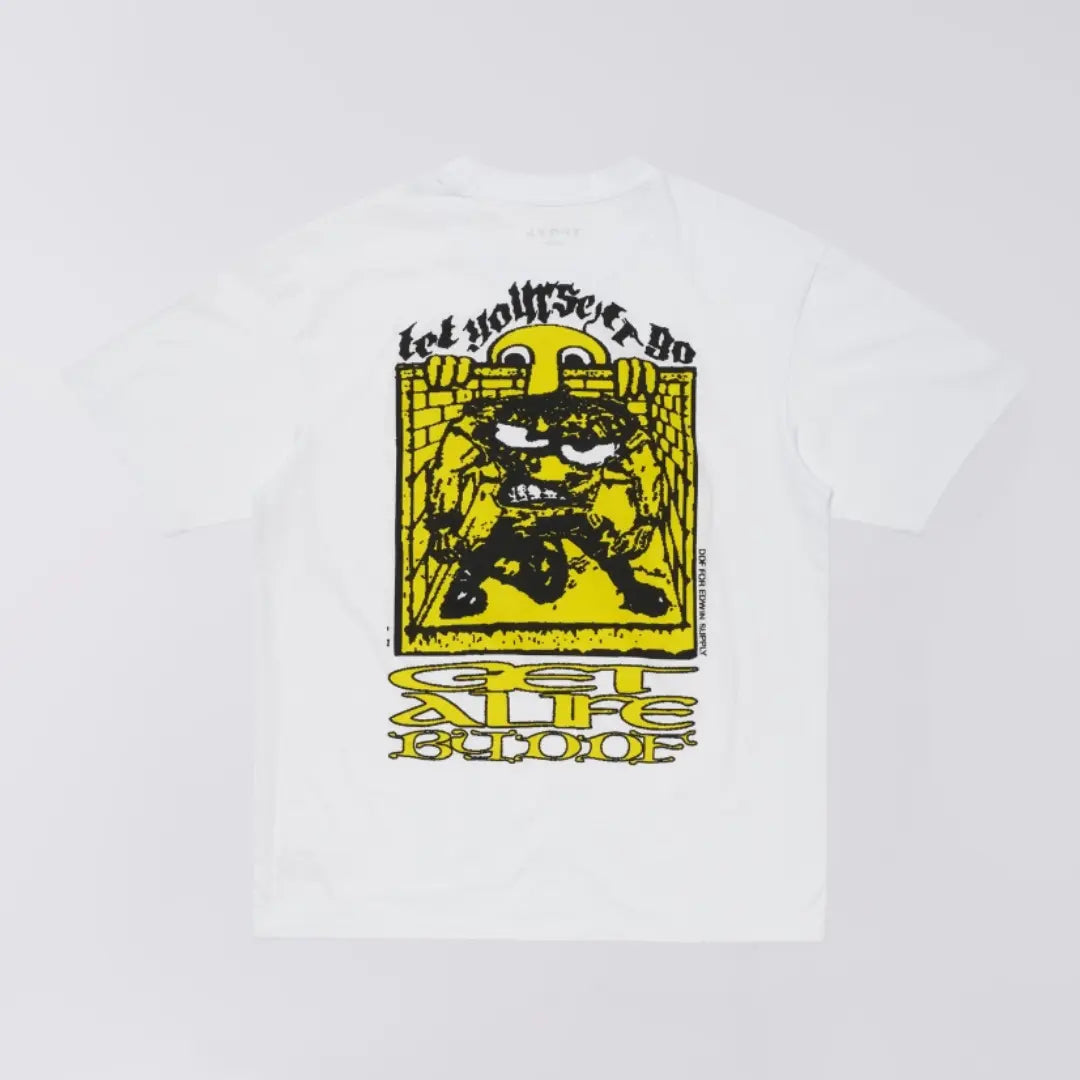 T-shirt Get A Life Blanc - Edwin - détail 2