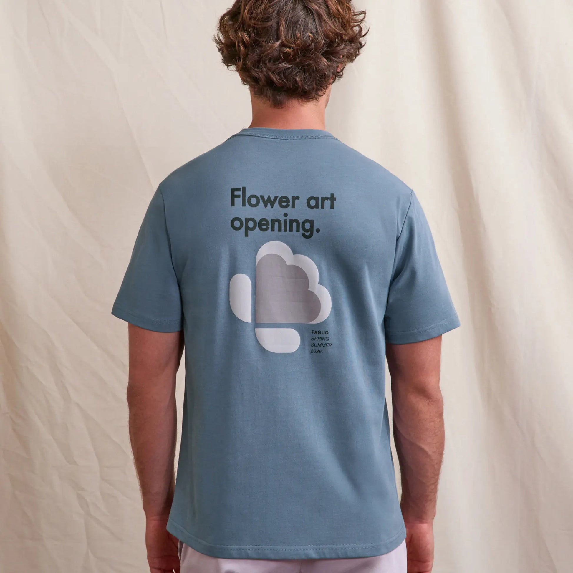 T-shirt Massoury Imprimé Flower Art Bleu - Faguo - détail 4