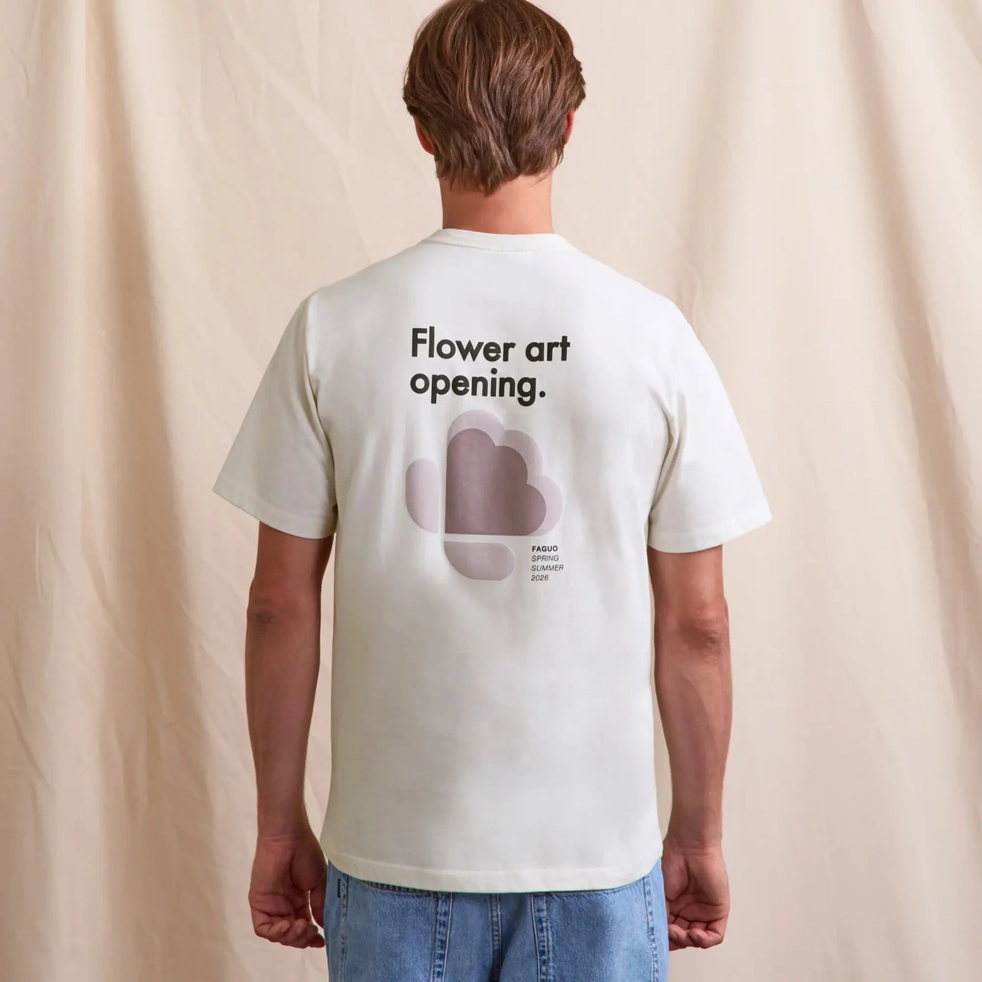 T-shirt Massoury Imprimé Flower Art Écru - Faguo - détail 4